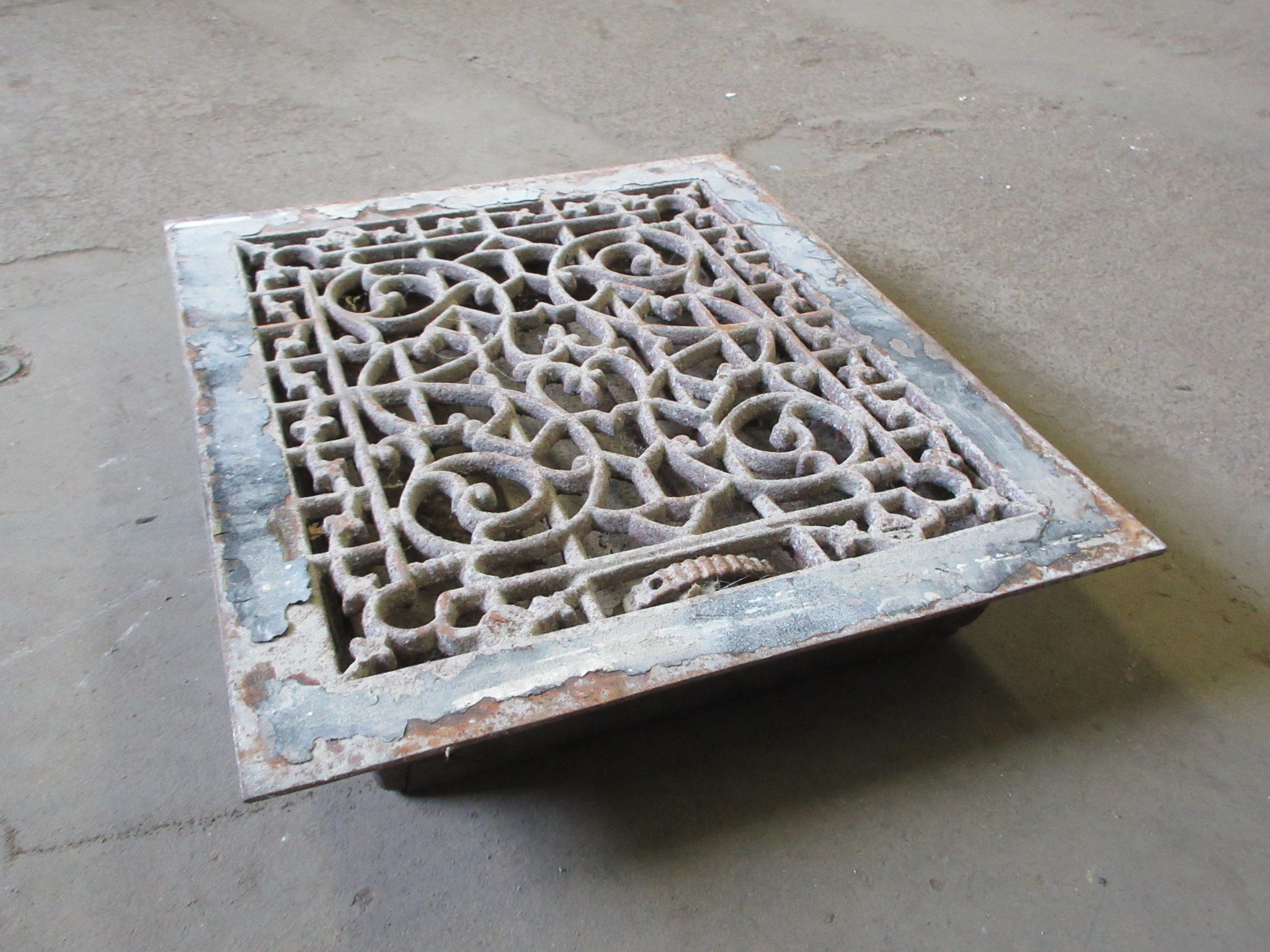 Vintage Cast Floor Register with Damper
