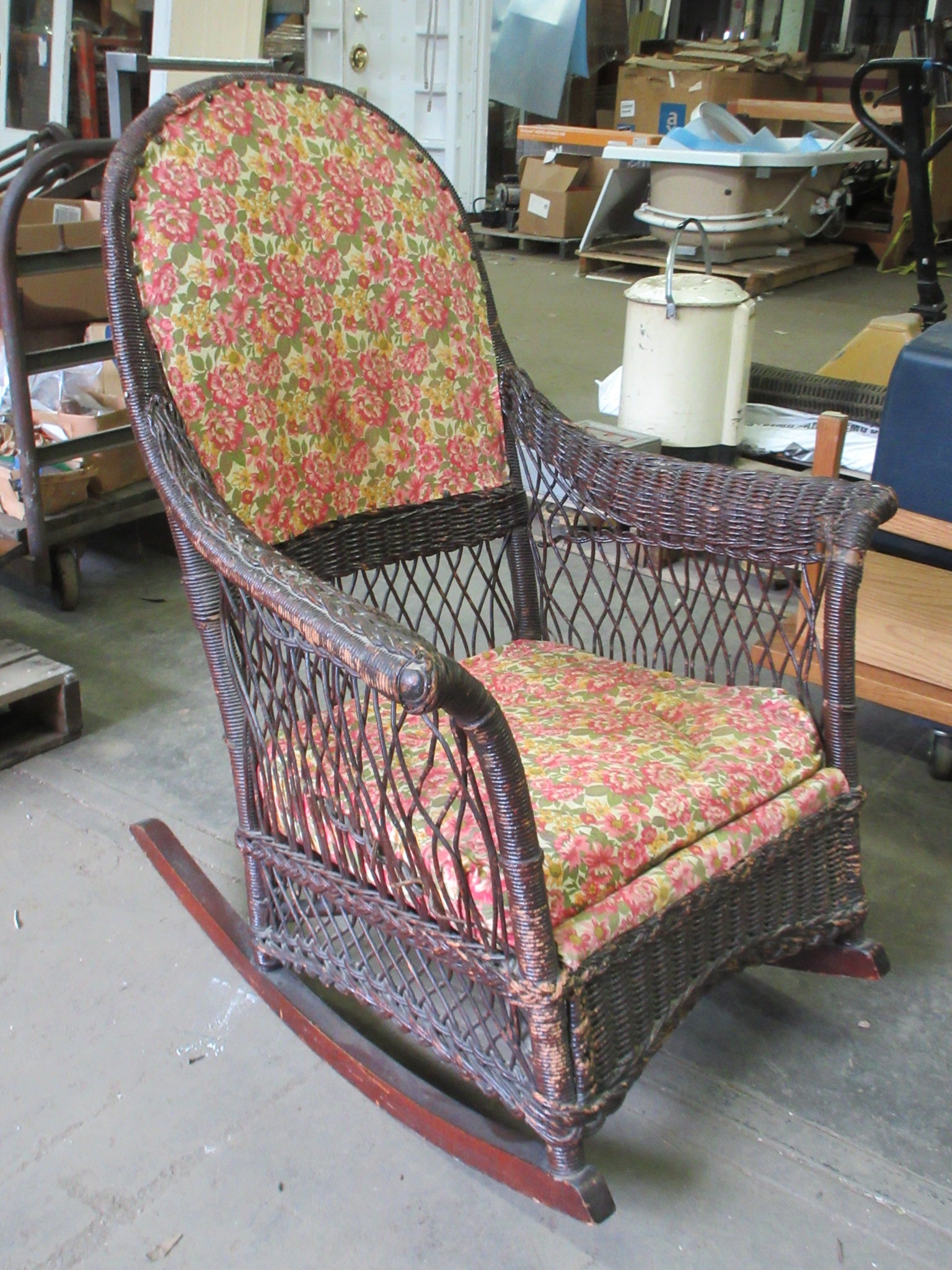 Antique Thwaites Furniture Co. Wicker Rocking Chair