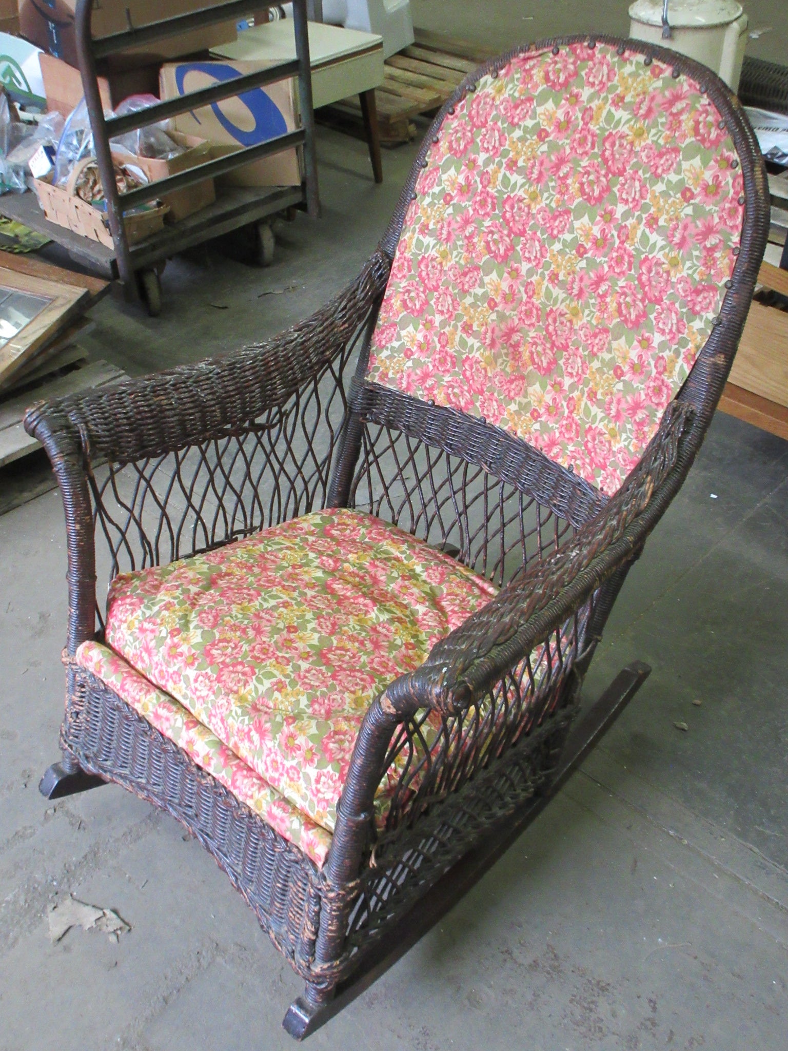 Antique Thwaites Furniture Co. Wicker Rocking Chair