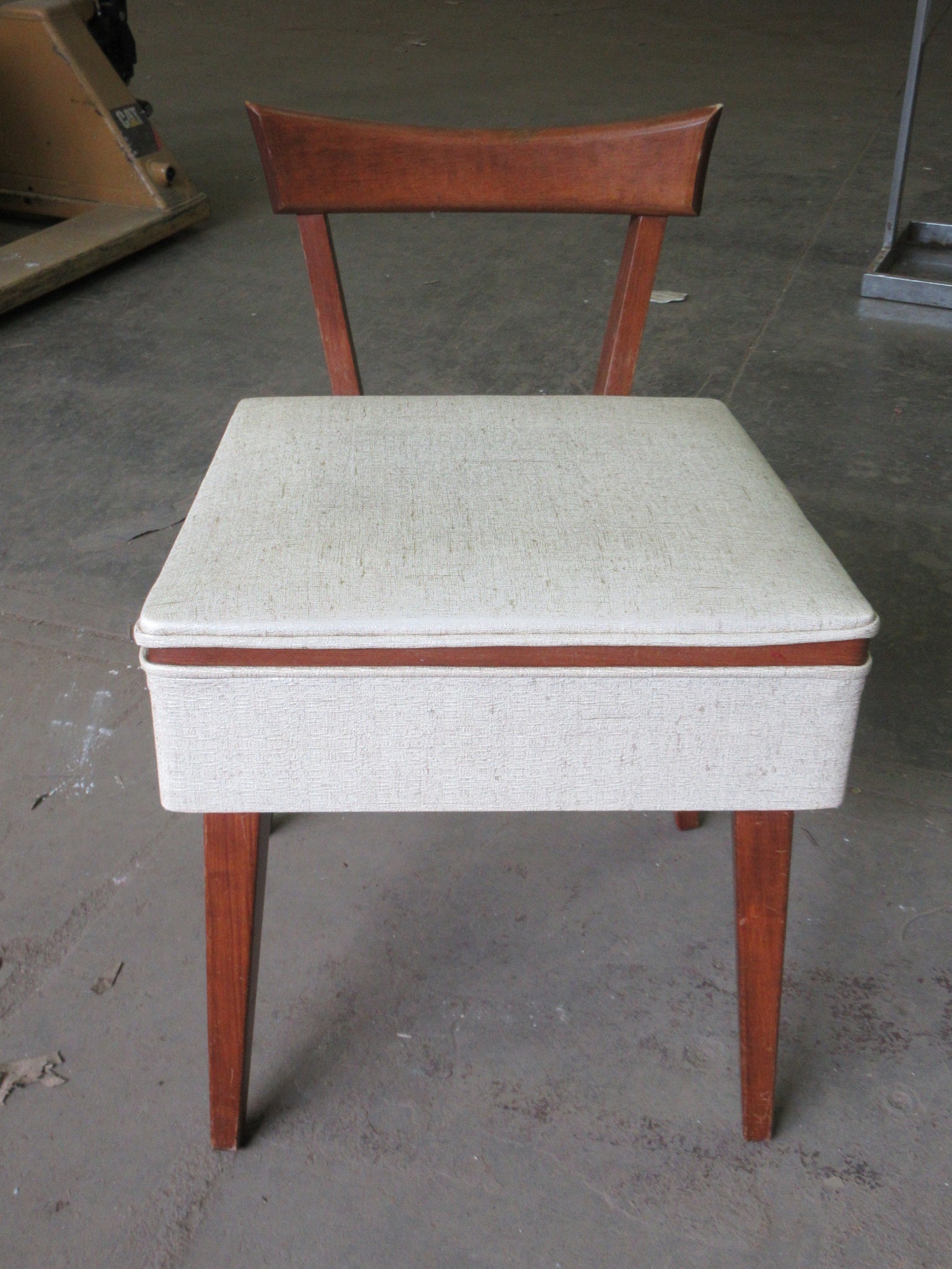 Mid Century Danish Sewing Chair with Storage