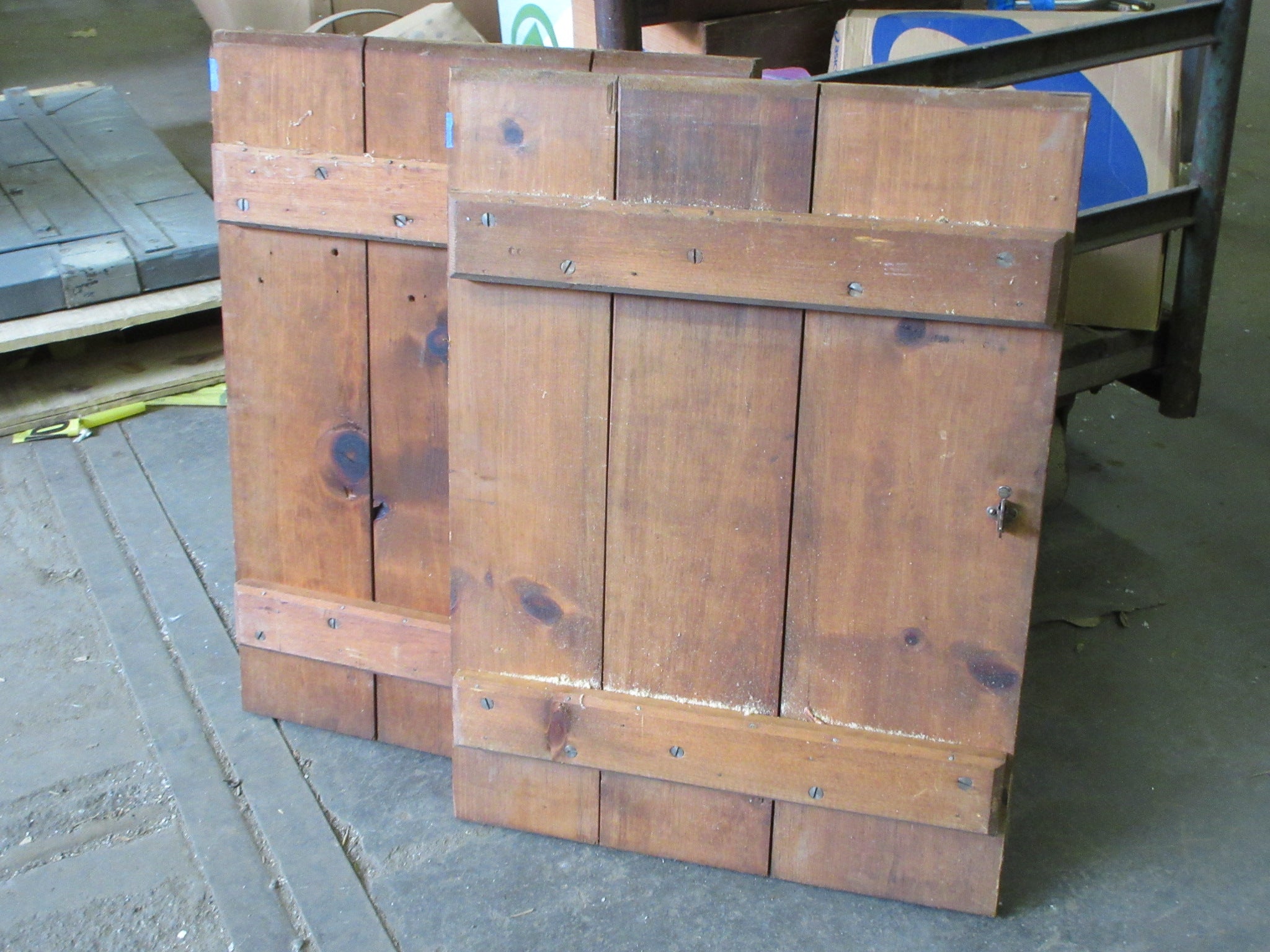 Pair of Tongue and Groove Left Hand Latch Cabinet Doors