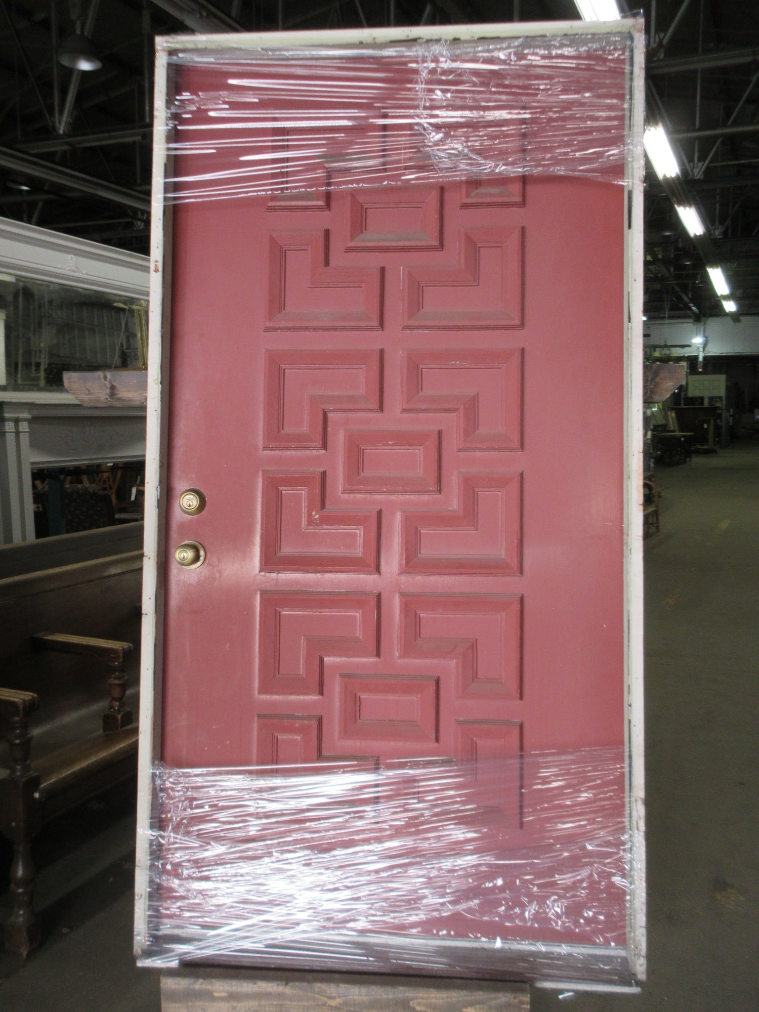 Decorative Contrasting Trim Entry Door with Frame