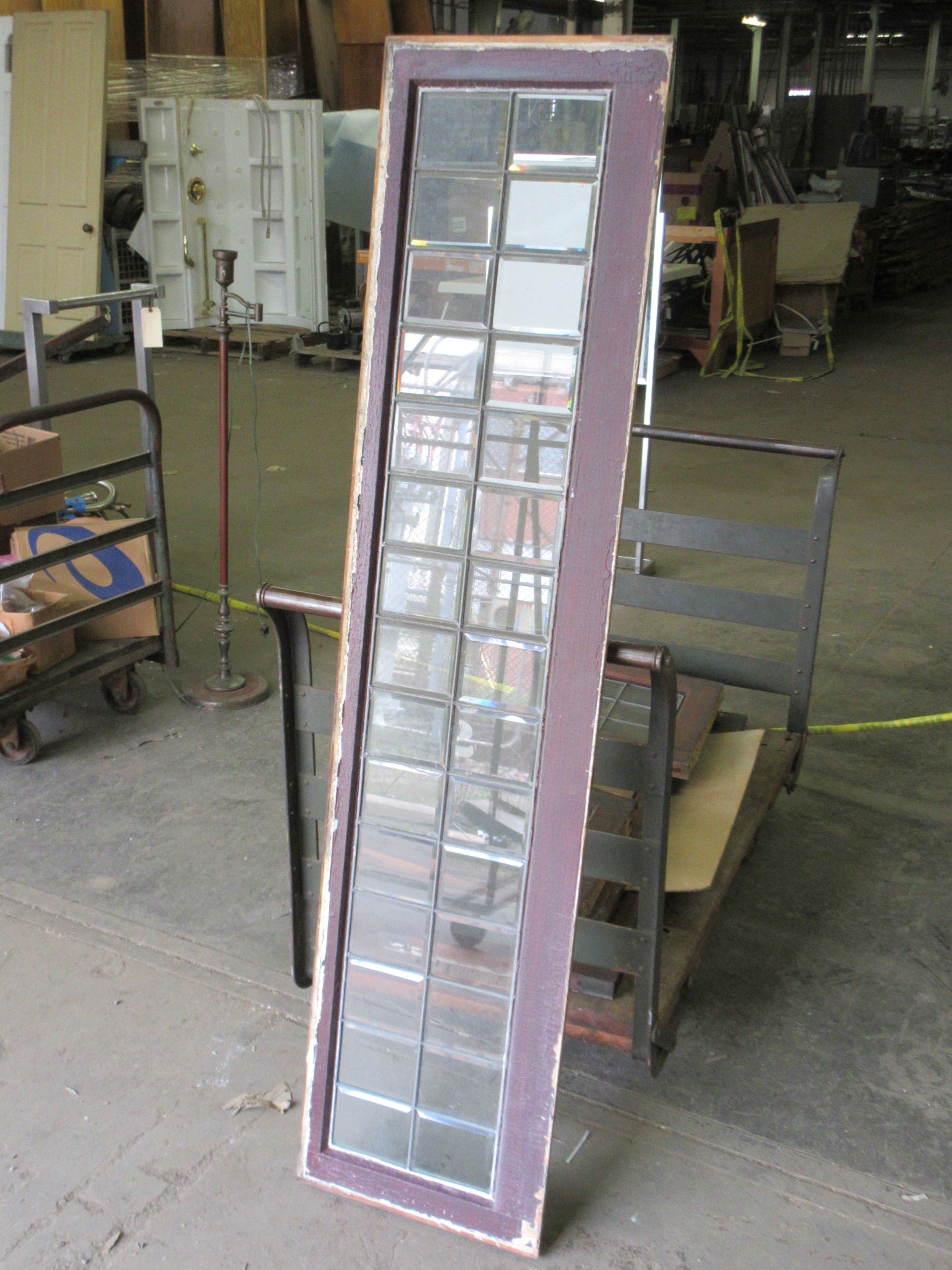 Leaded Glass Cabinet Transom Window 64 1/4"