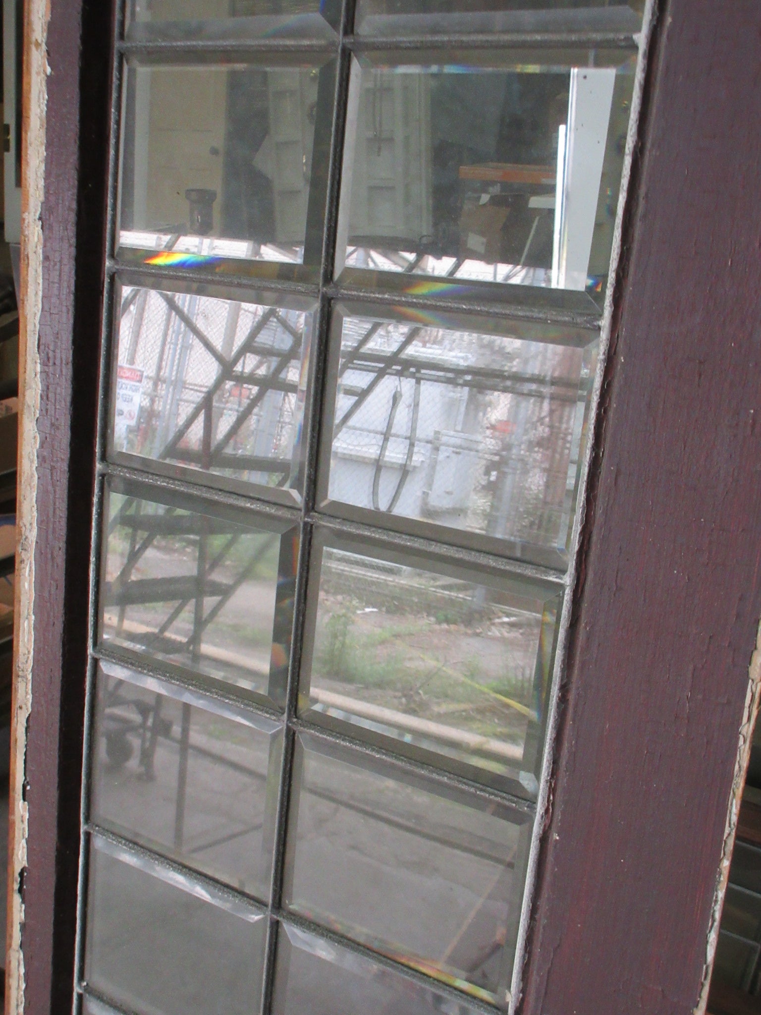 Leaded Glass Cabinet Transom Window 64 1/4"