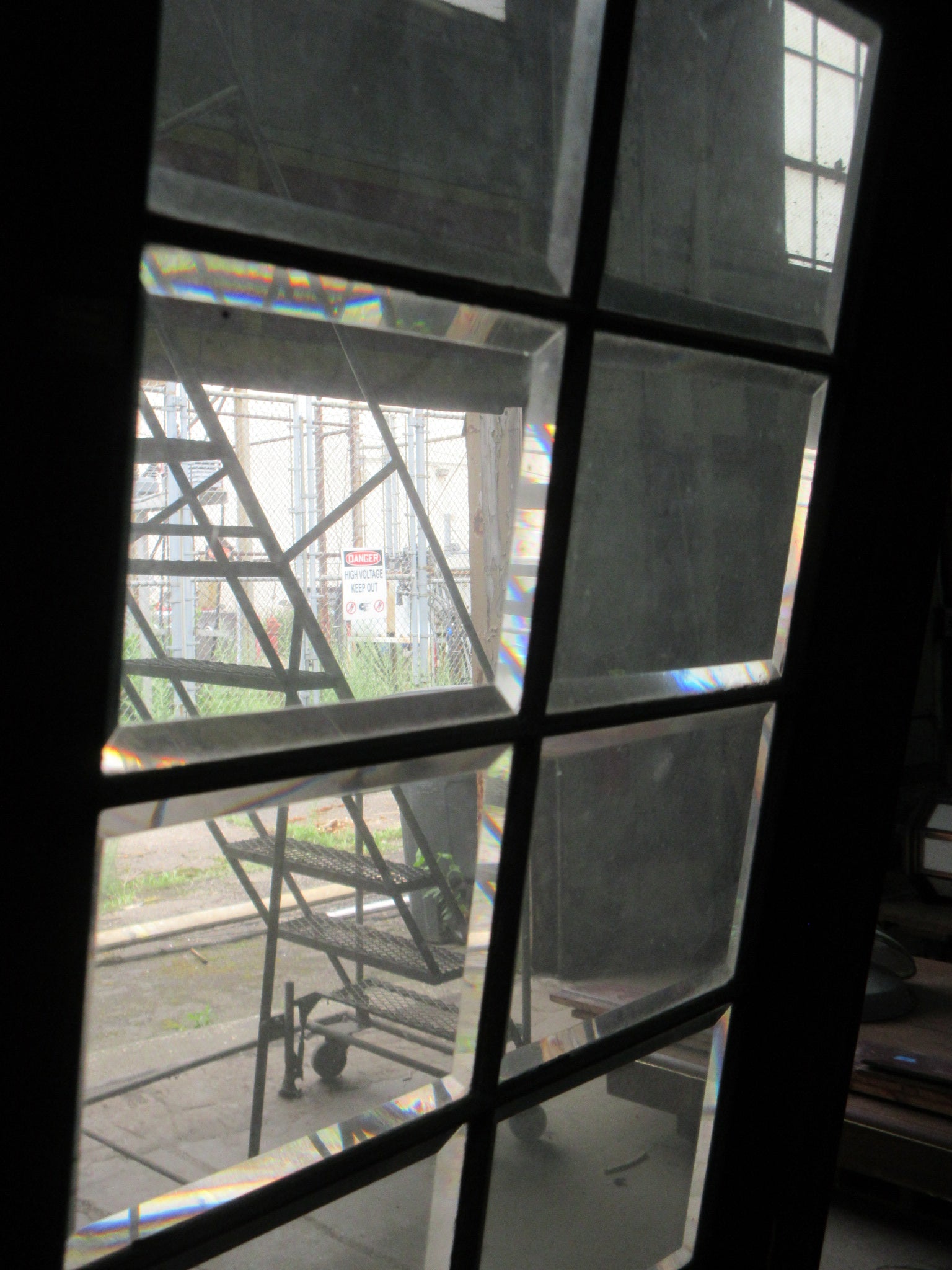 Leaded Glass Cabinet Transom Window 64 1/4"