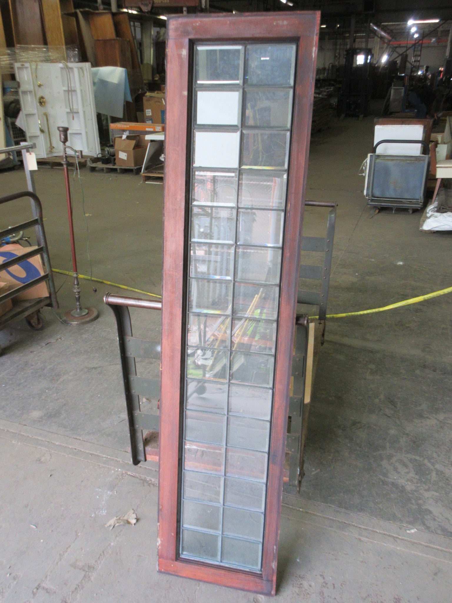 Leaded Glass Cabinet Transom Window 64 1/4"
