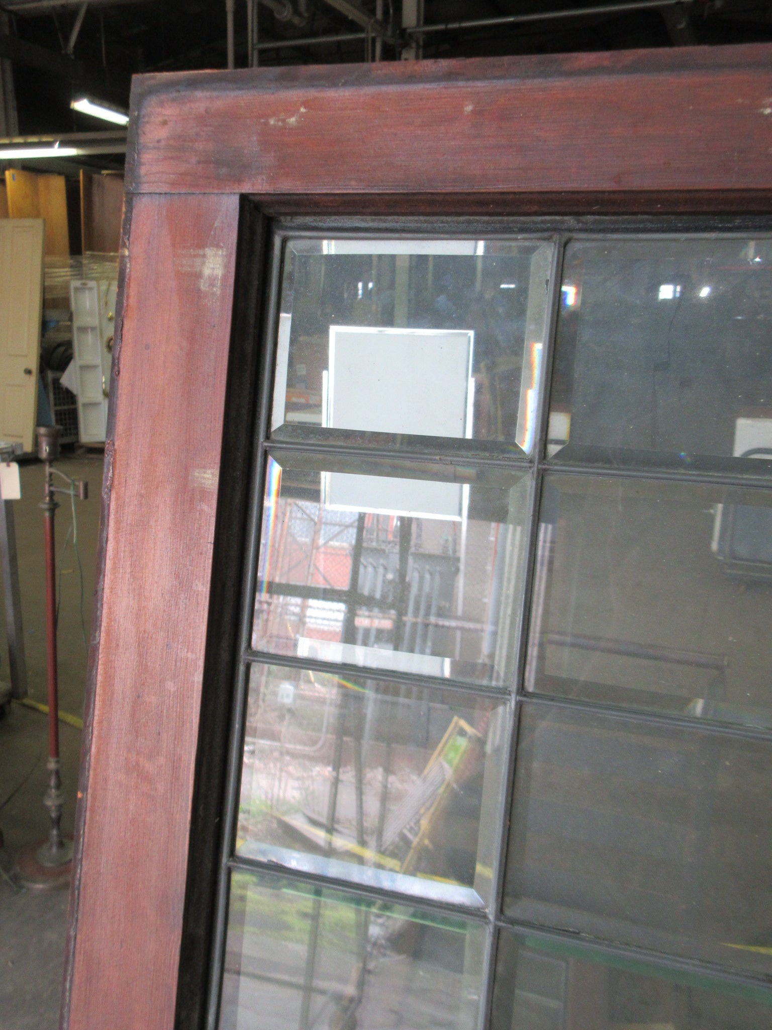 Leaded Glass Cabinet Transom Window 64 1/4"