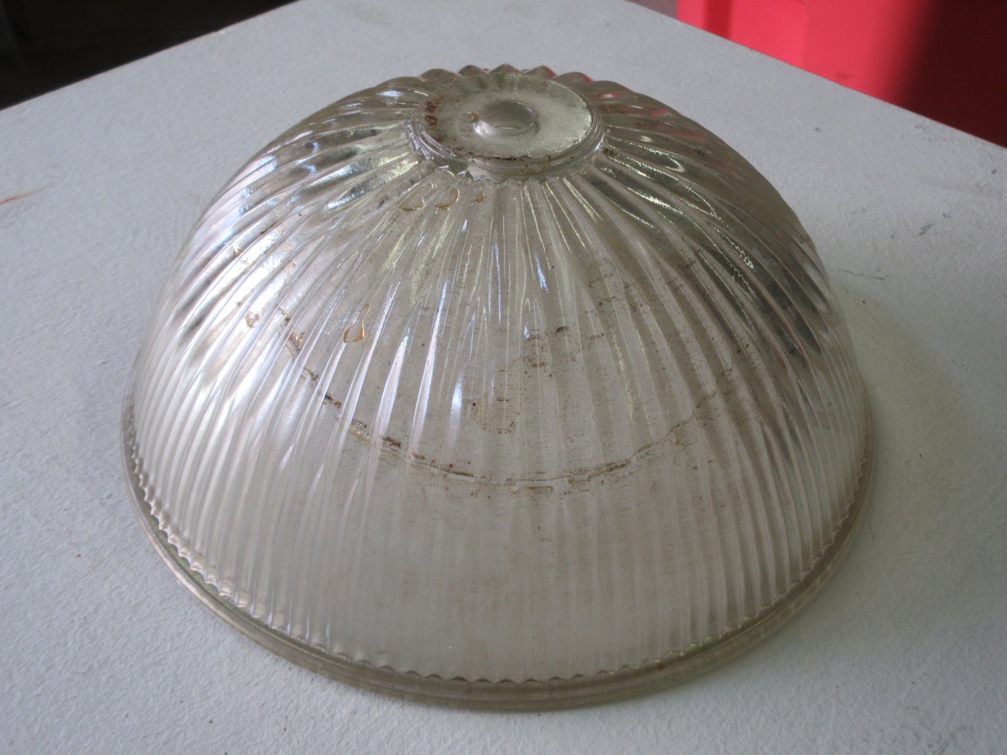 Ribbed Glass Dome Shade