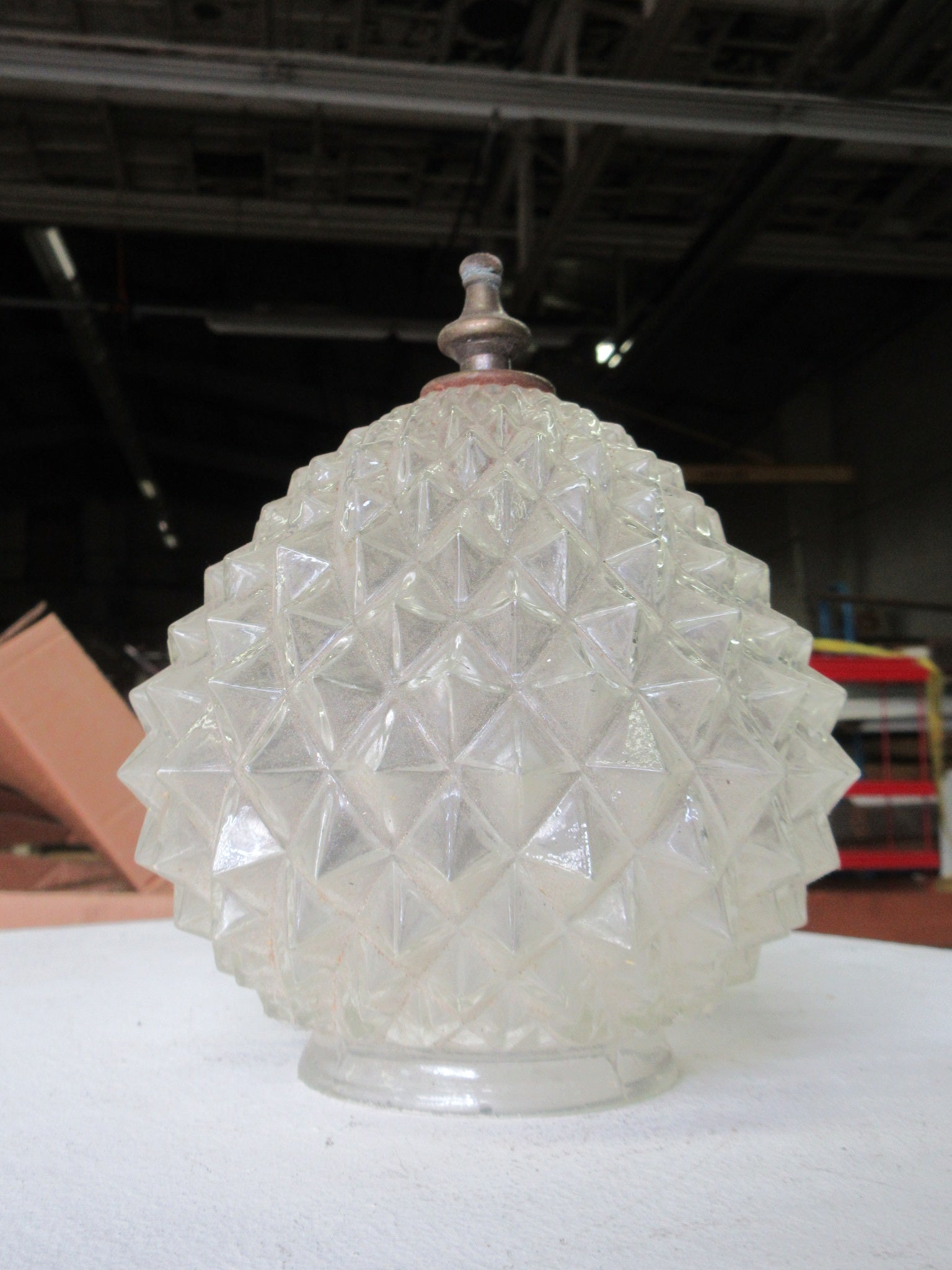 Vintage Diamond Cut Atomic Glass Shade