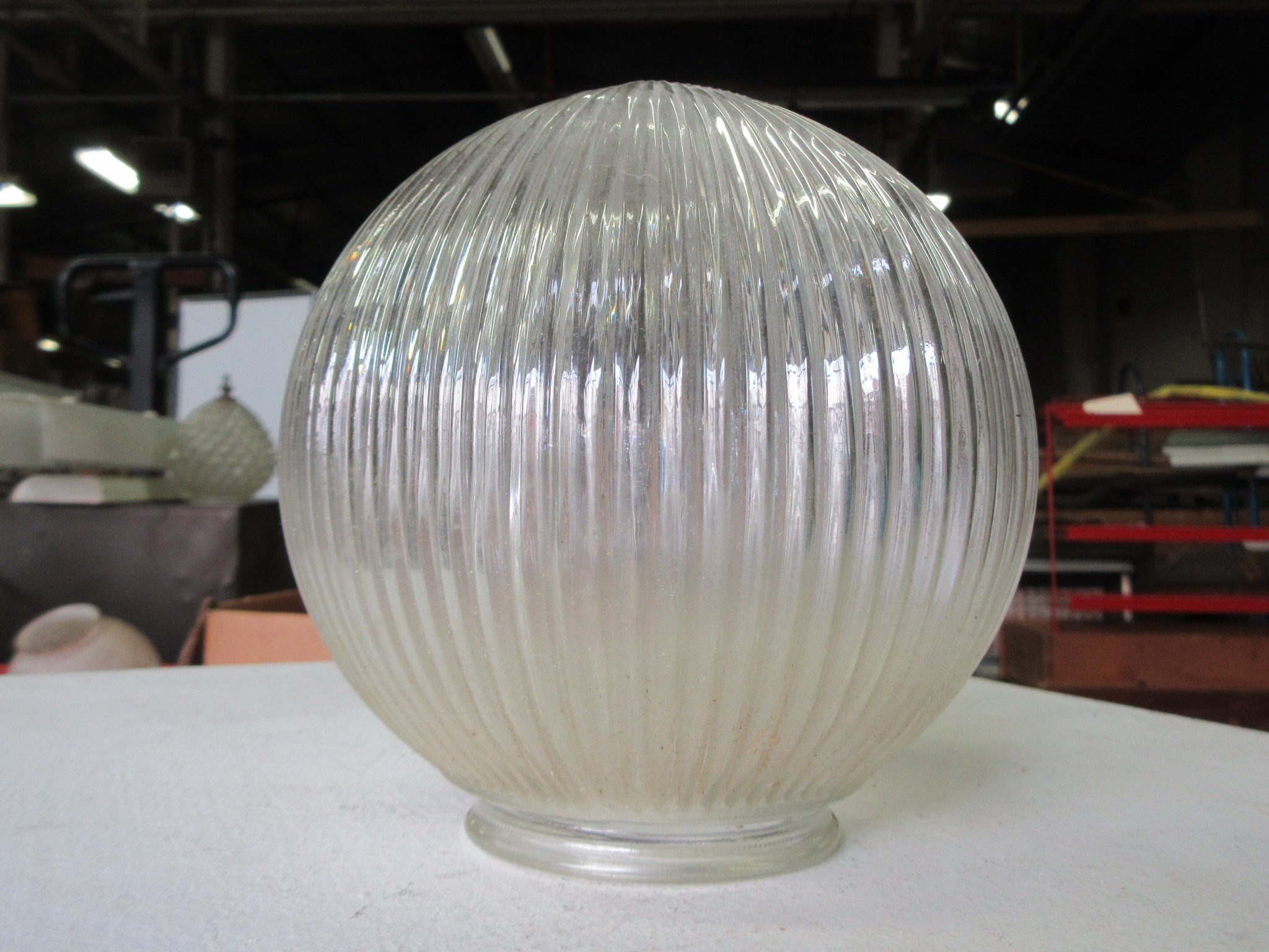 Ribbed Glass Globe Shade