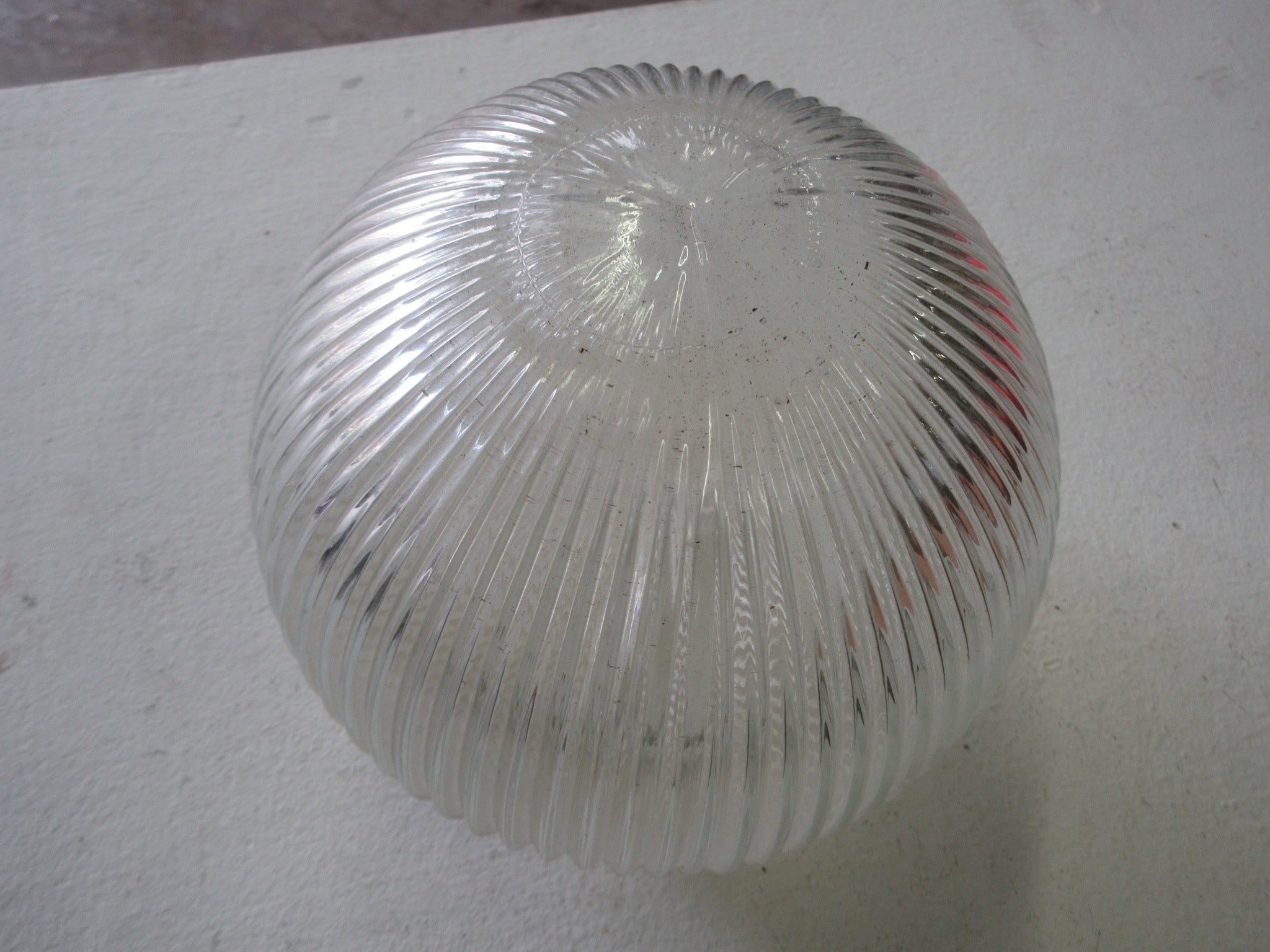 Ribbed Glass Globe Shade