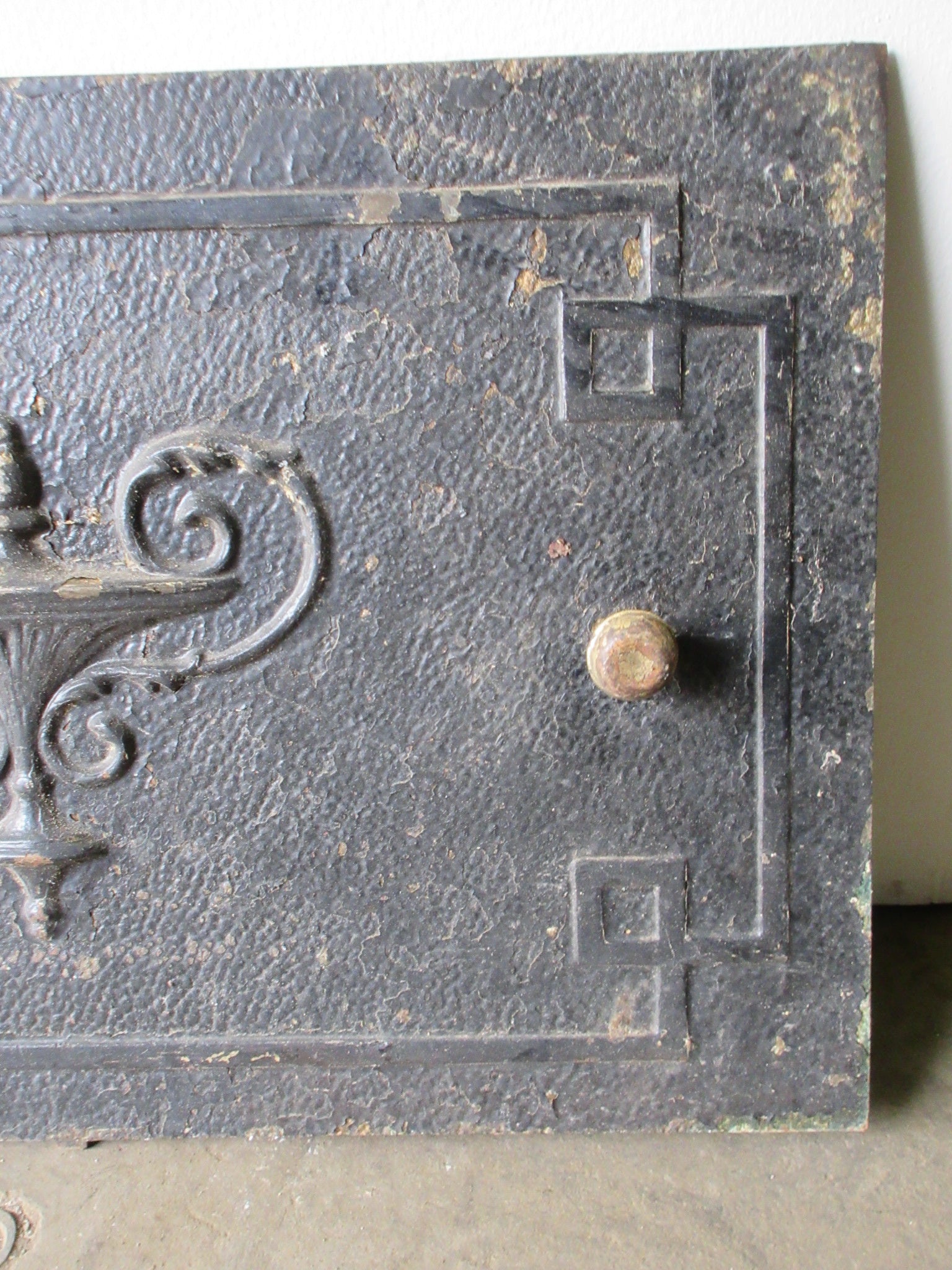 Antique Cast Iron Fireplace Cover Door