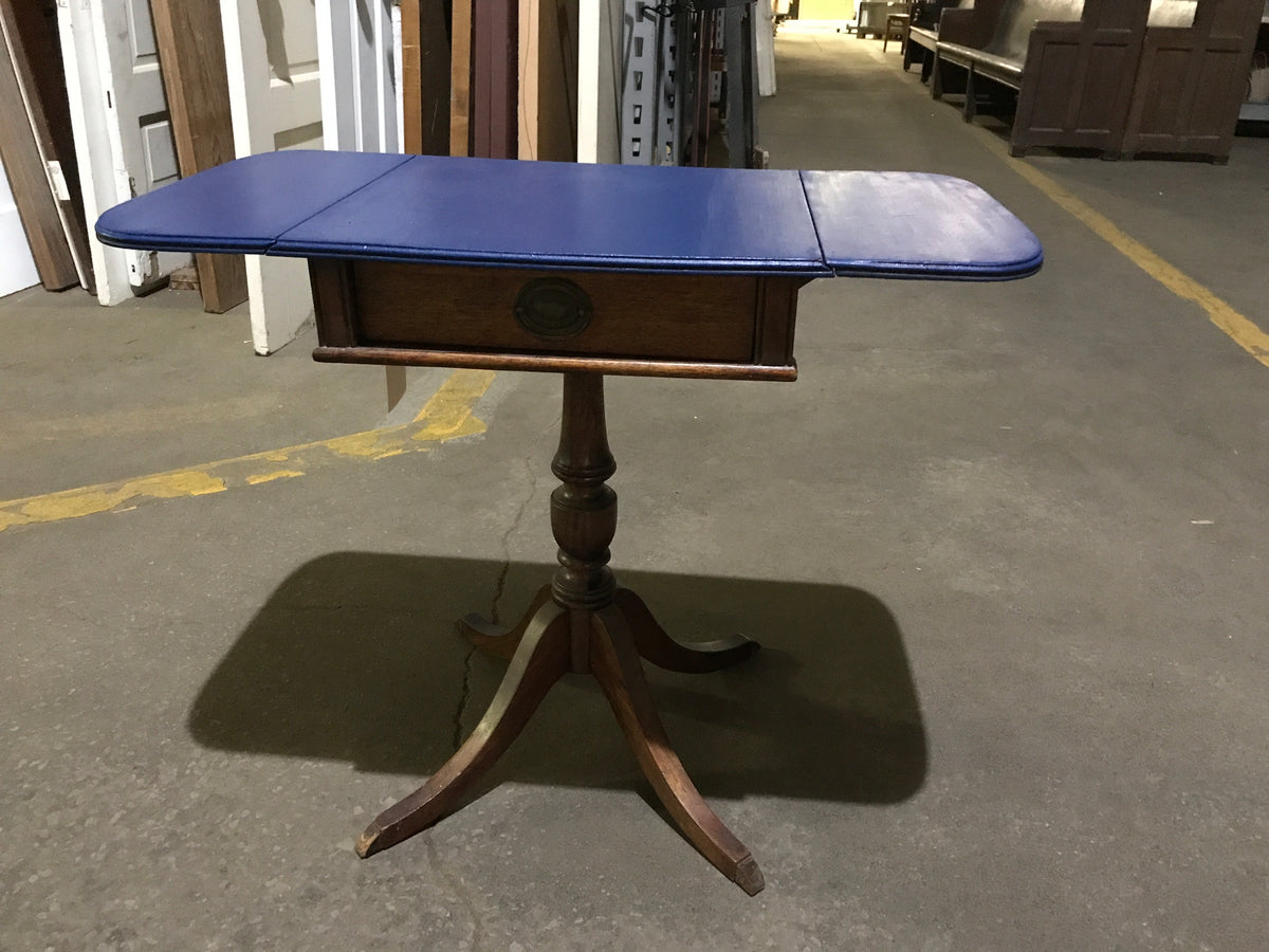 Small Table Boot Small Wood Table with Pedestal Base and Hinged Drop Sides – Rebuilders ...