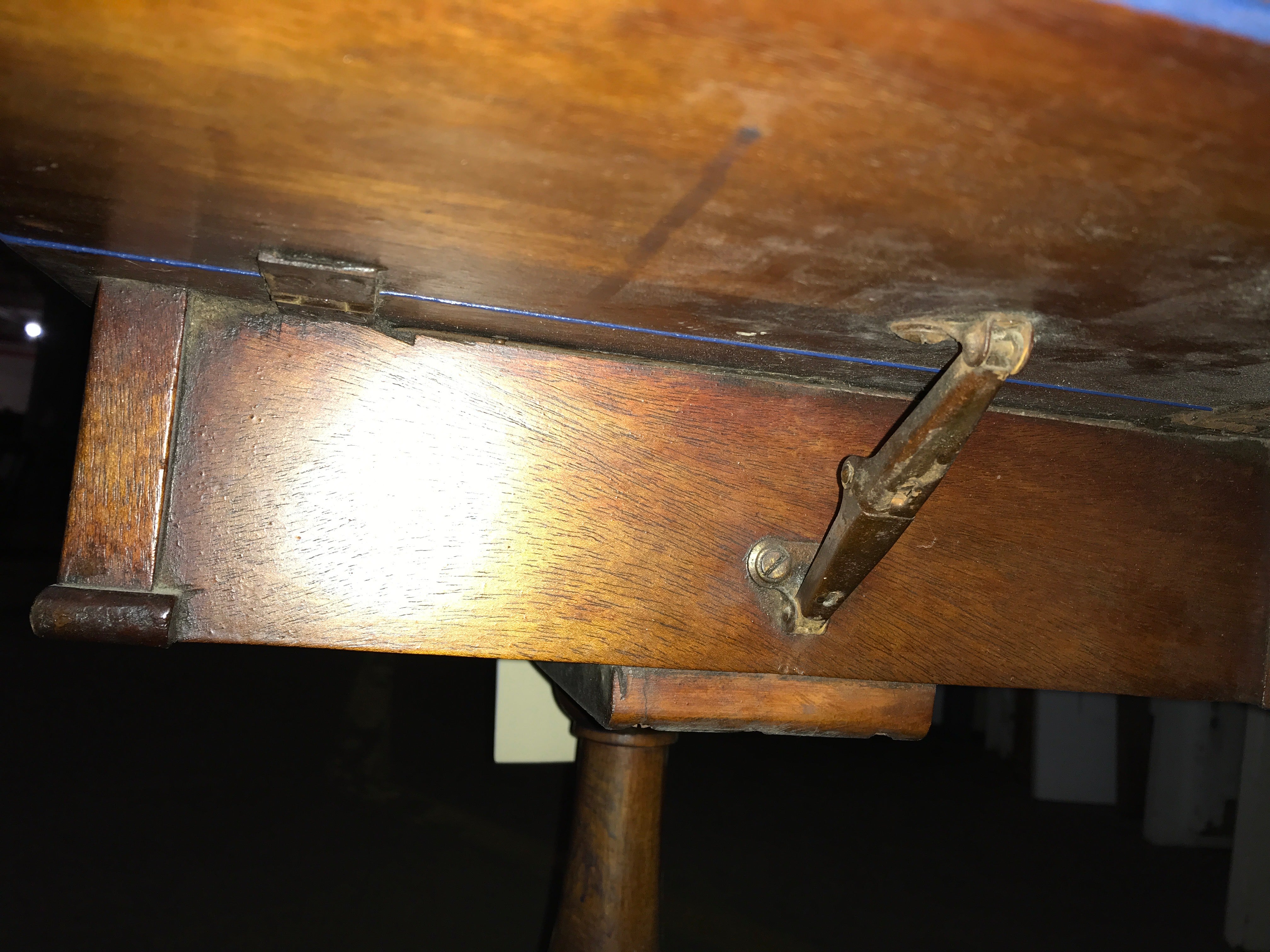 Small Wood Table with Pedestal Base and Hinged Drop Sides