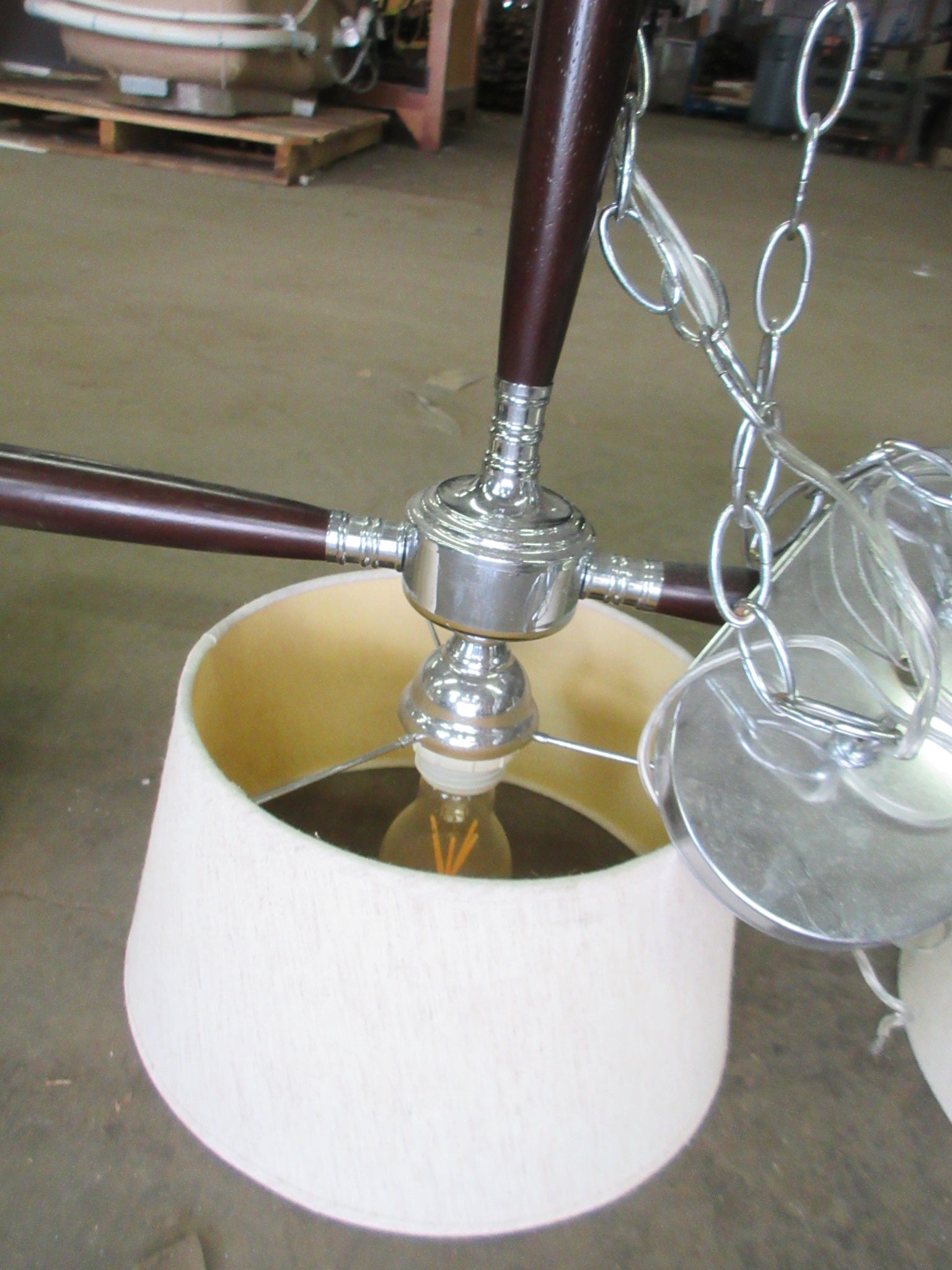Three Light Hanging Fixture with Shades