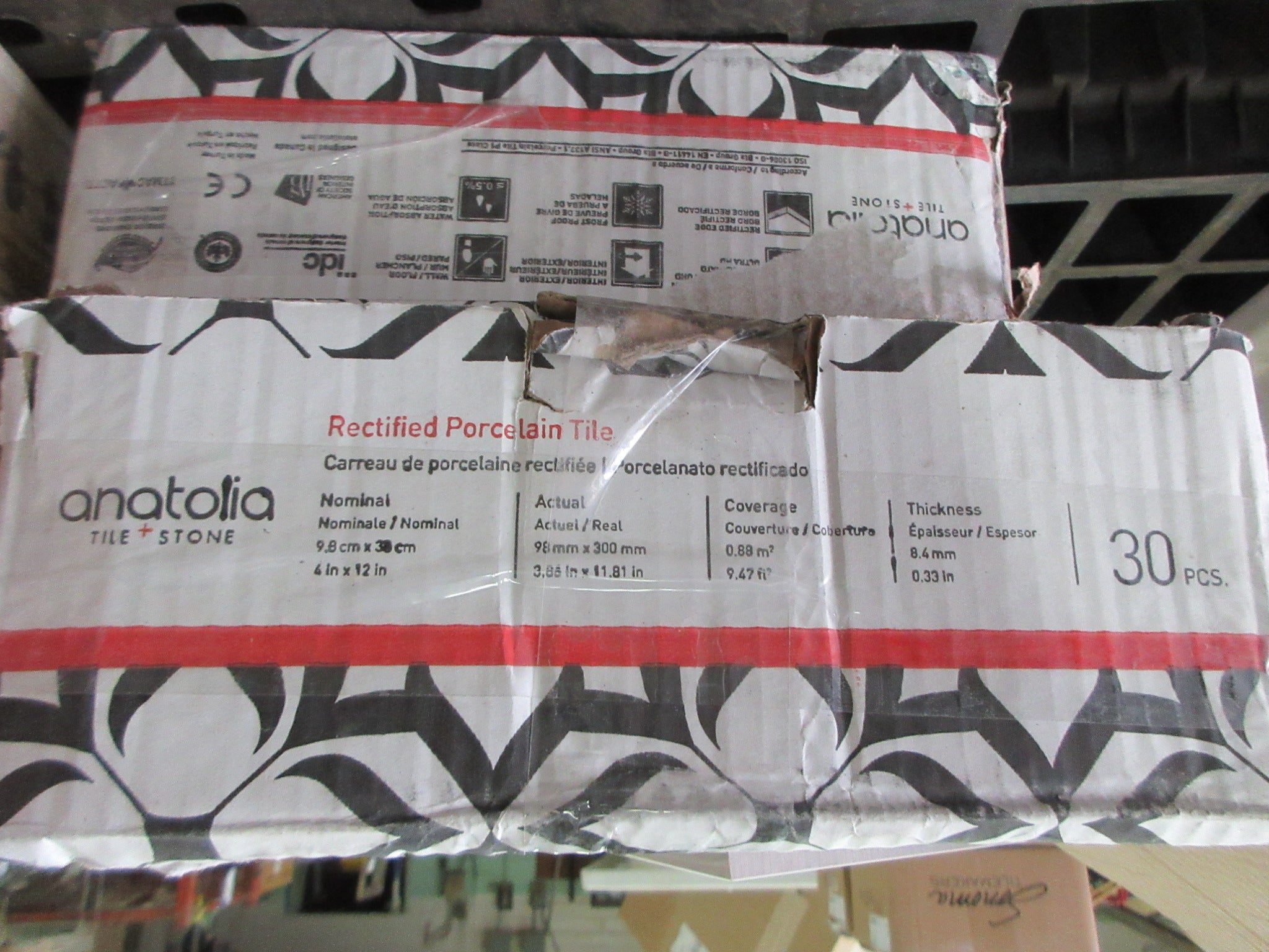 Anatolia Rectified Porcelain Tile (Lot of 30 pieces, ~9.5 sq ft)