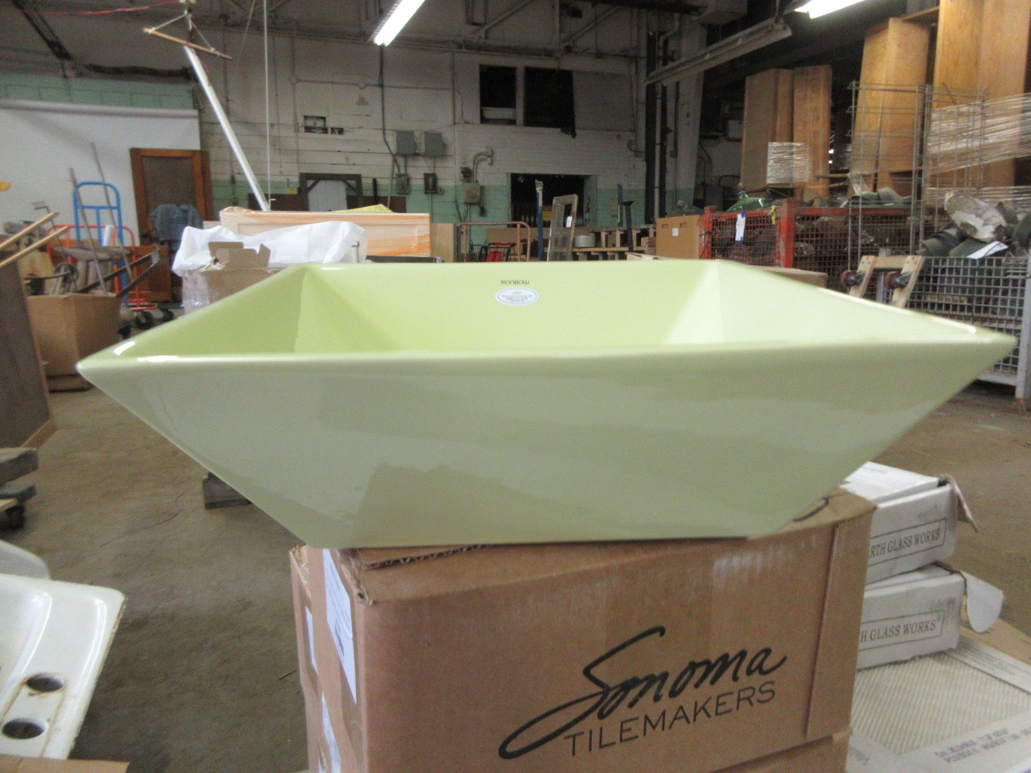 Ronbow Ceramic Pear Green Vessel Sink