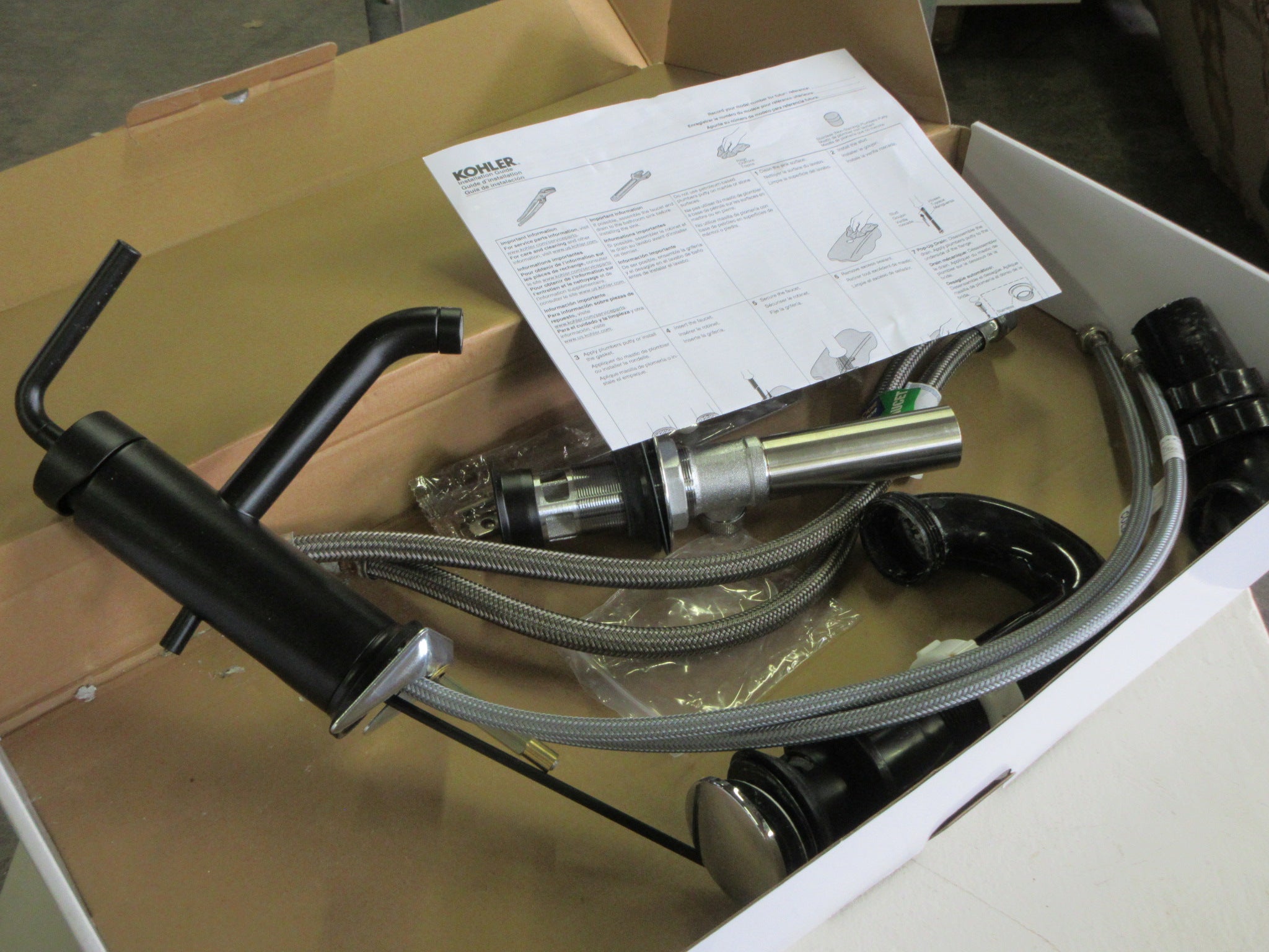 Kohler Single Handle Matte Black Bathroom Faucet