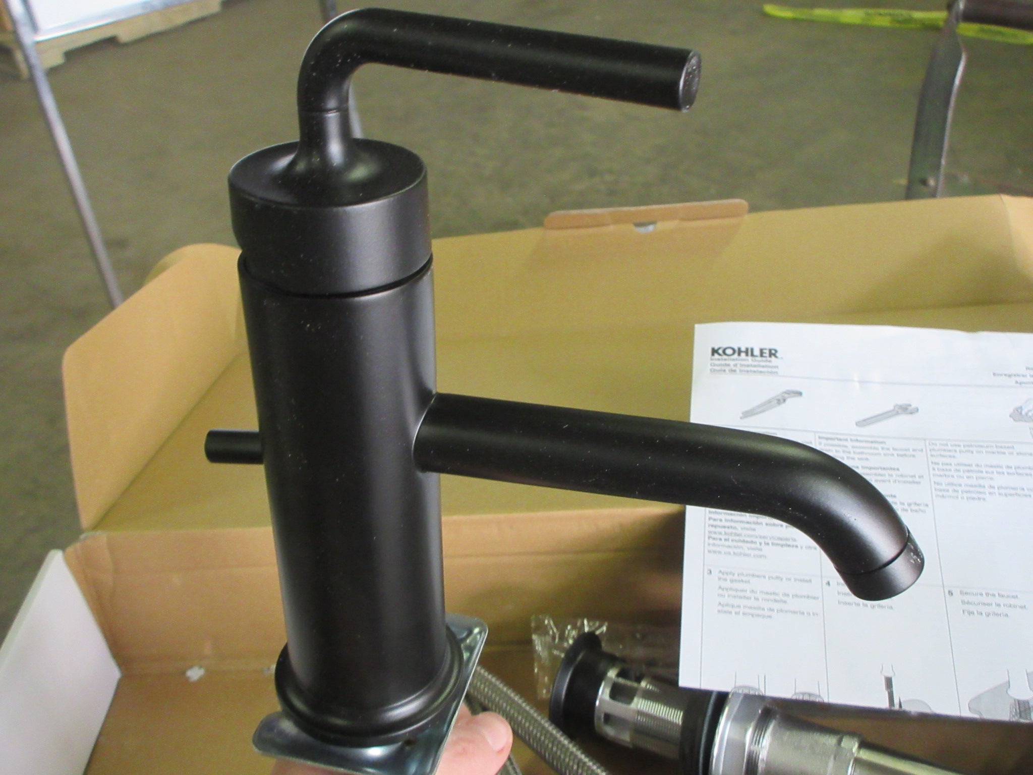 Kohler Single Handle Matte Black Bathroom Faucet