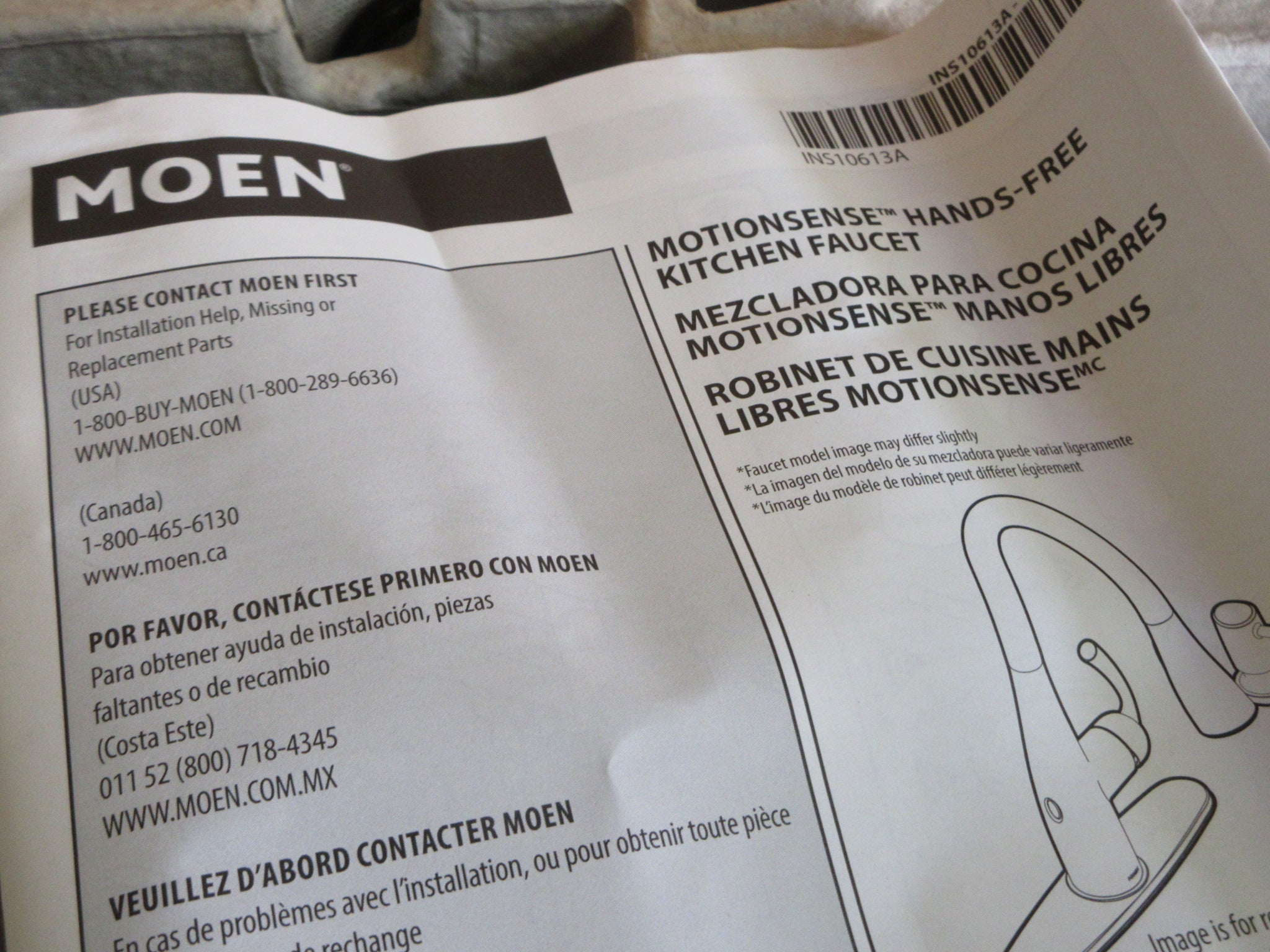 Moen Motionsense Gooseneck Faucet Kit