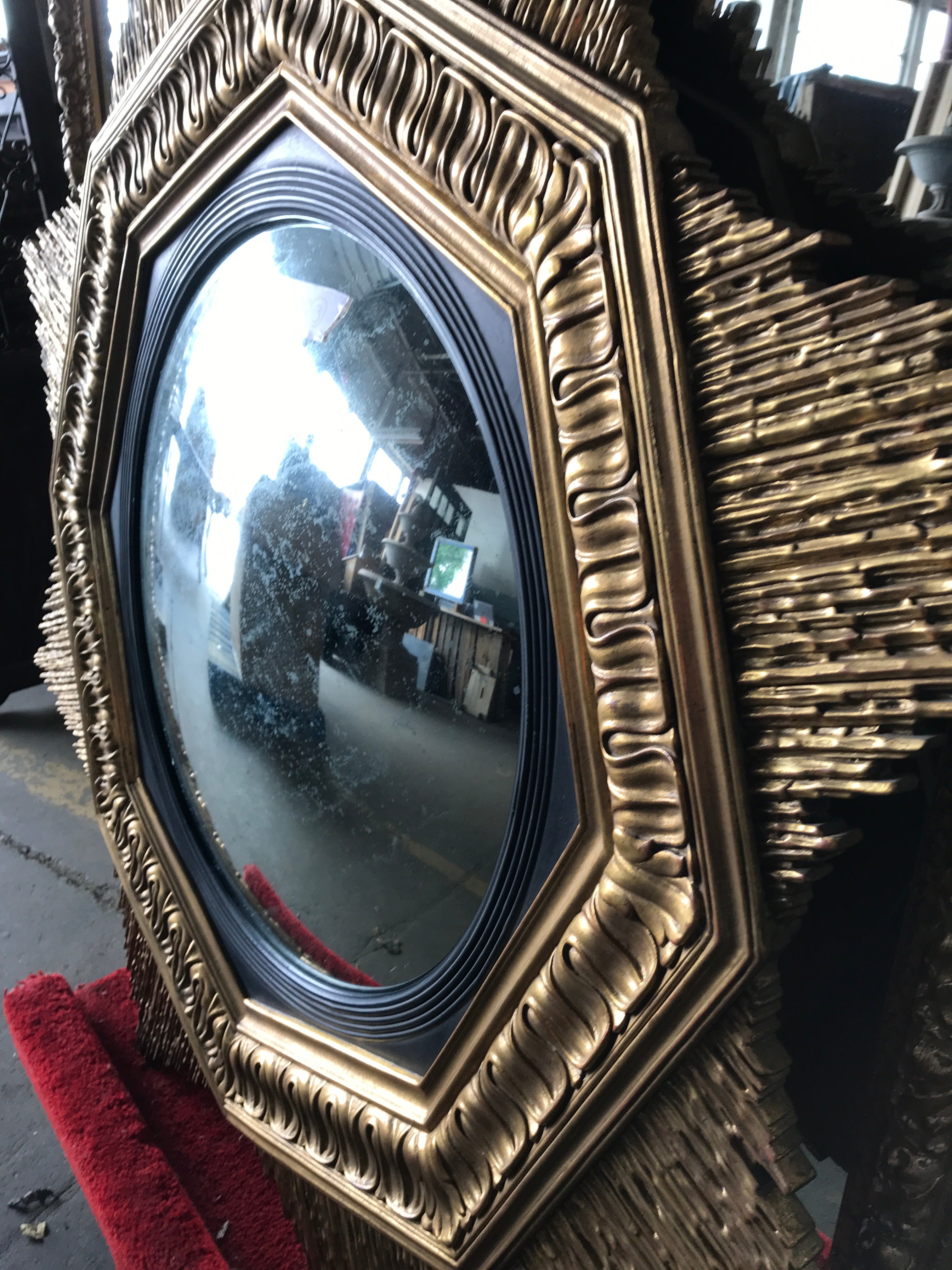 Goldburst Starburst Framed Fisheye Mirror