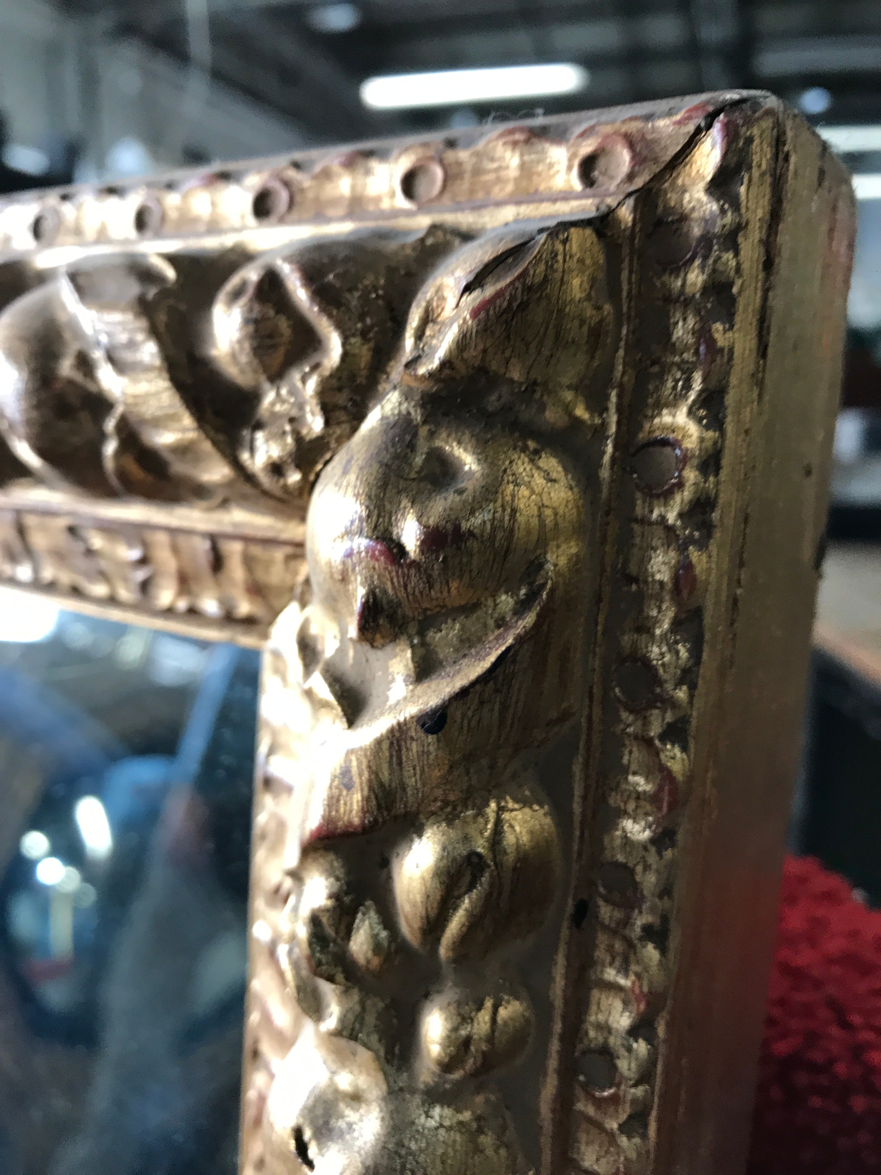 Oversized Mirror w/Gold Framed w/ Detailed Relief