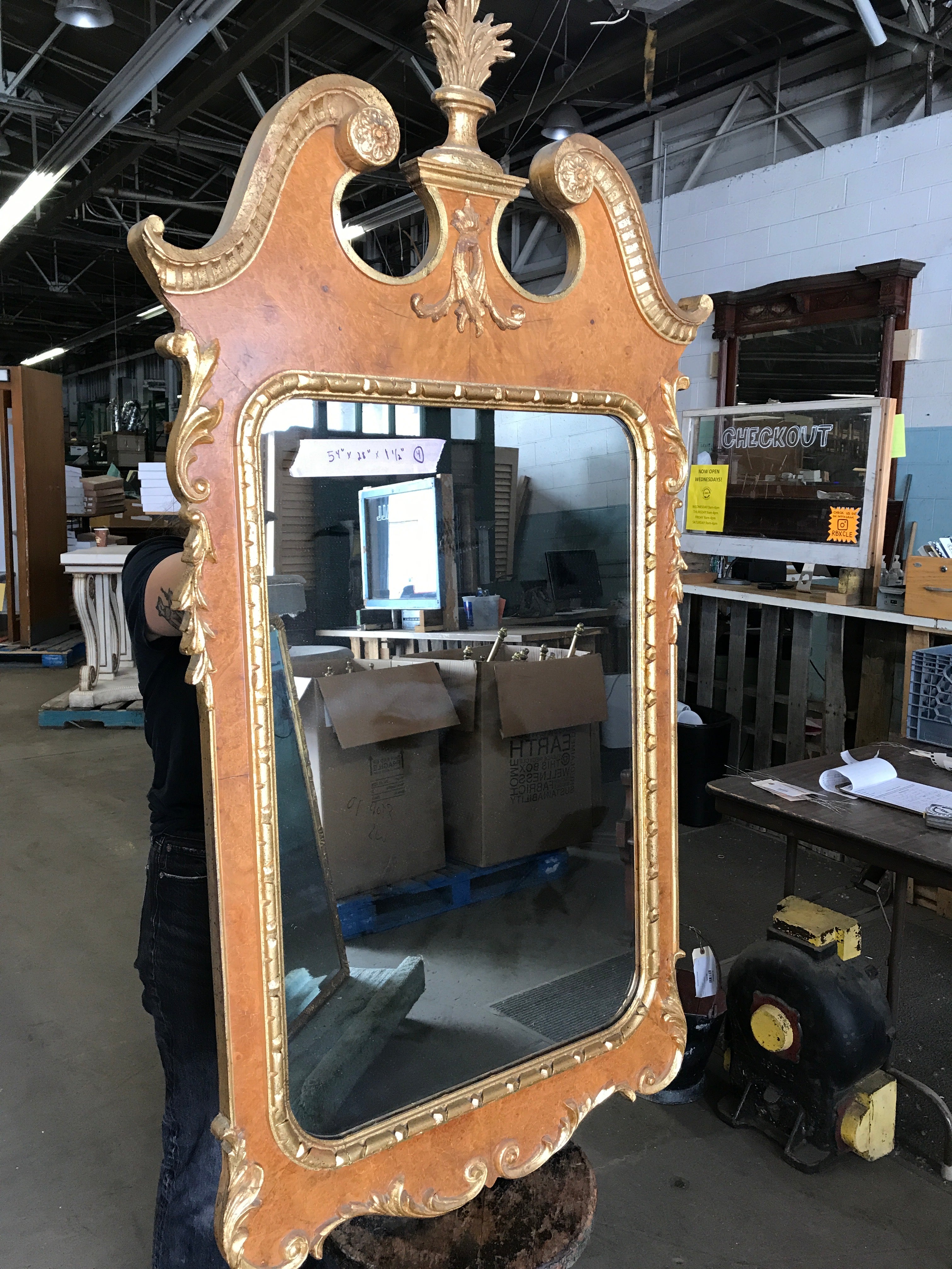 Vintage Neoclassical Gold Gilt Baroque Rococo Wall Vanity Mirror