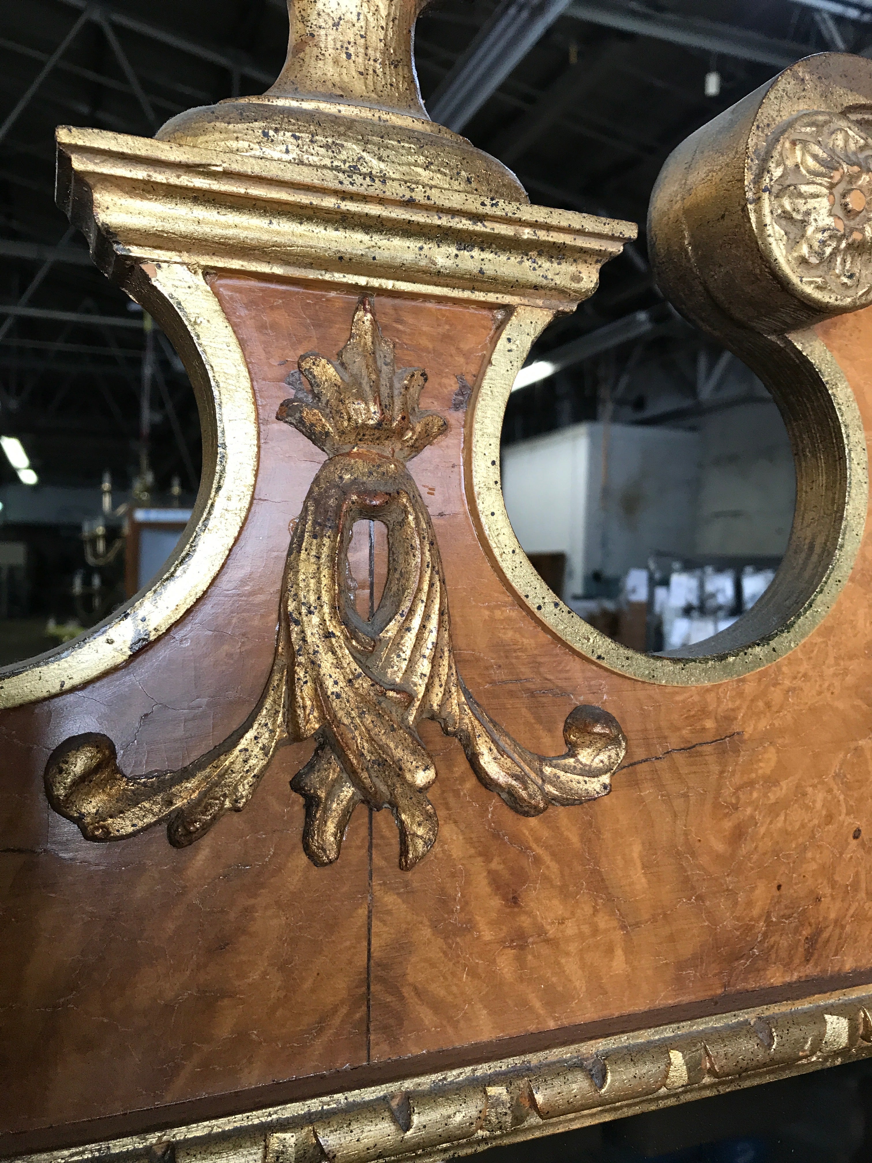 Vintage Neoclassical Gold Gilt Baroque Rococo Wall Vanity Mirror