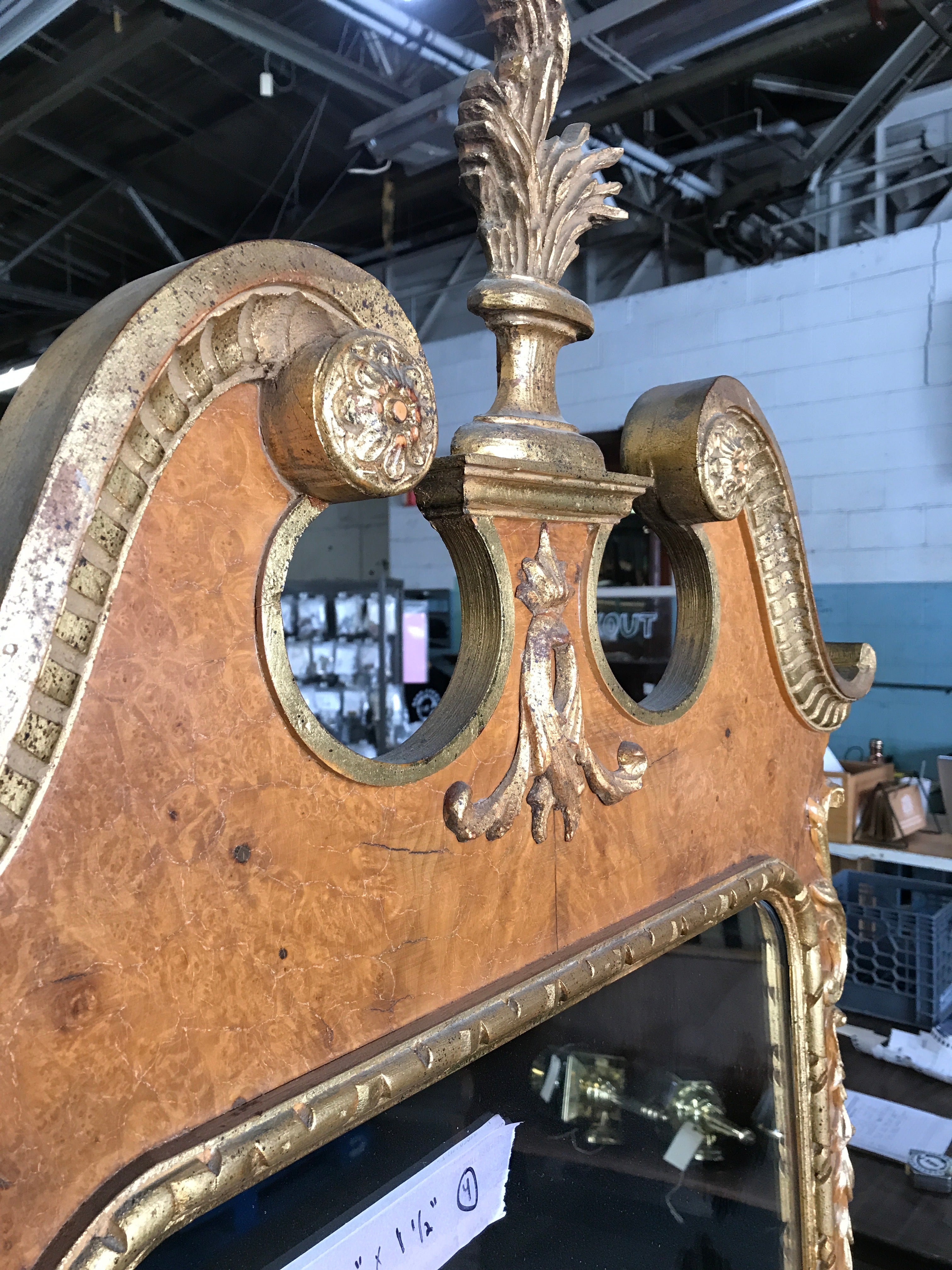 Vintage Neoclassical Gold Gilt Baroque Rococo Wall Vanity Mirror