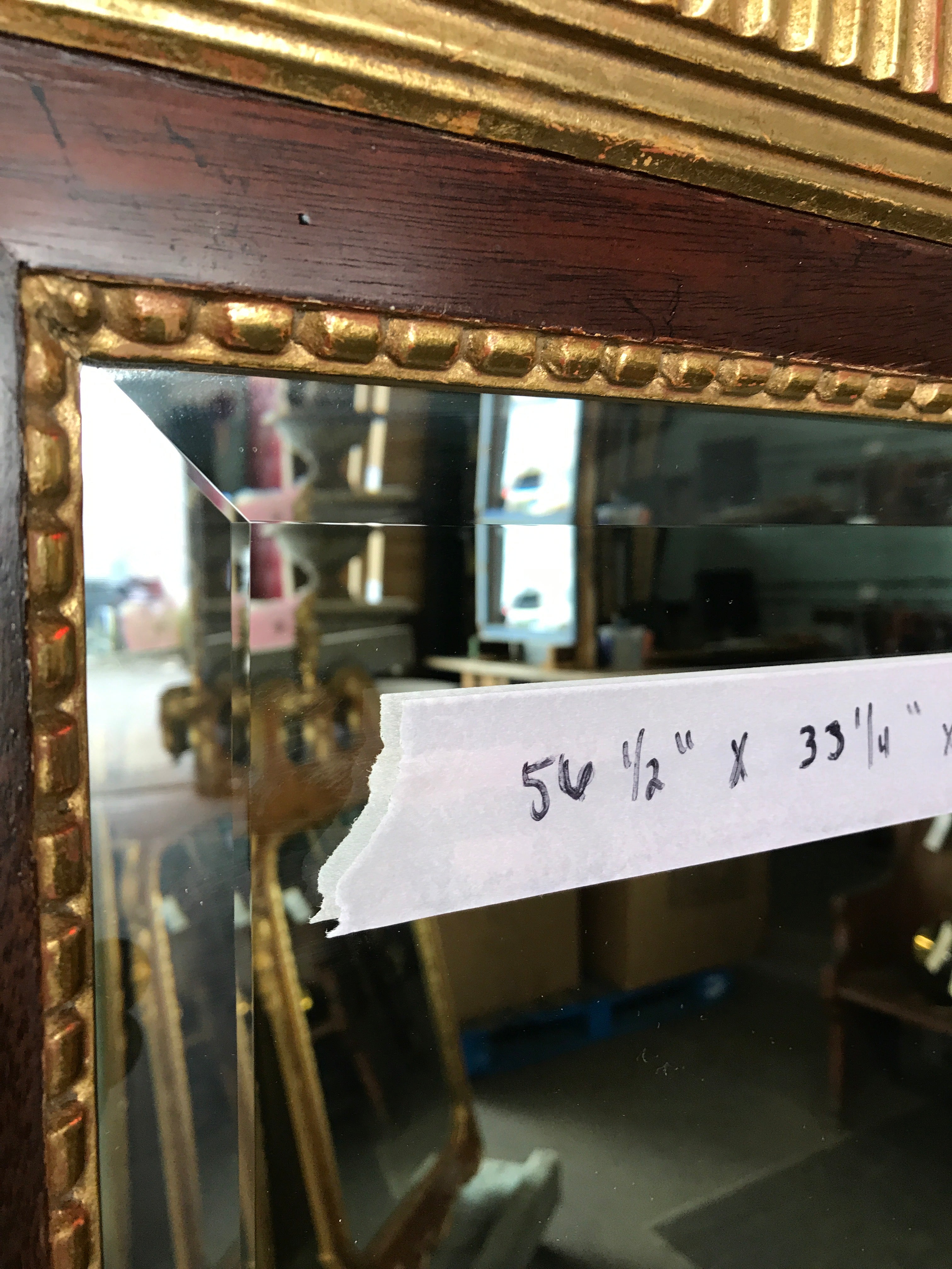 Vintage Royal Wooden Framed Gilt Mirror with Crest