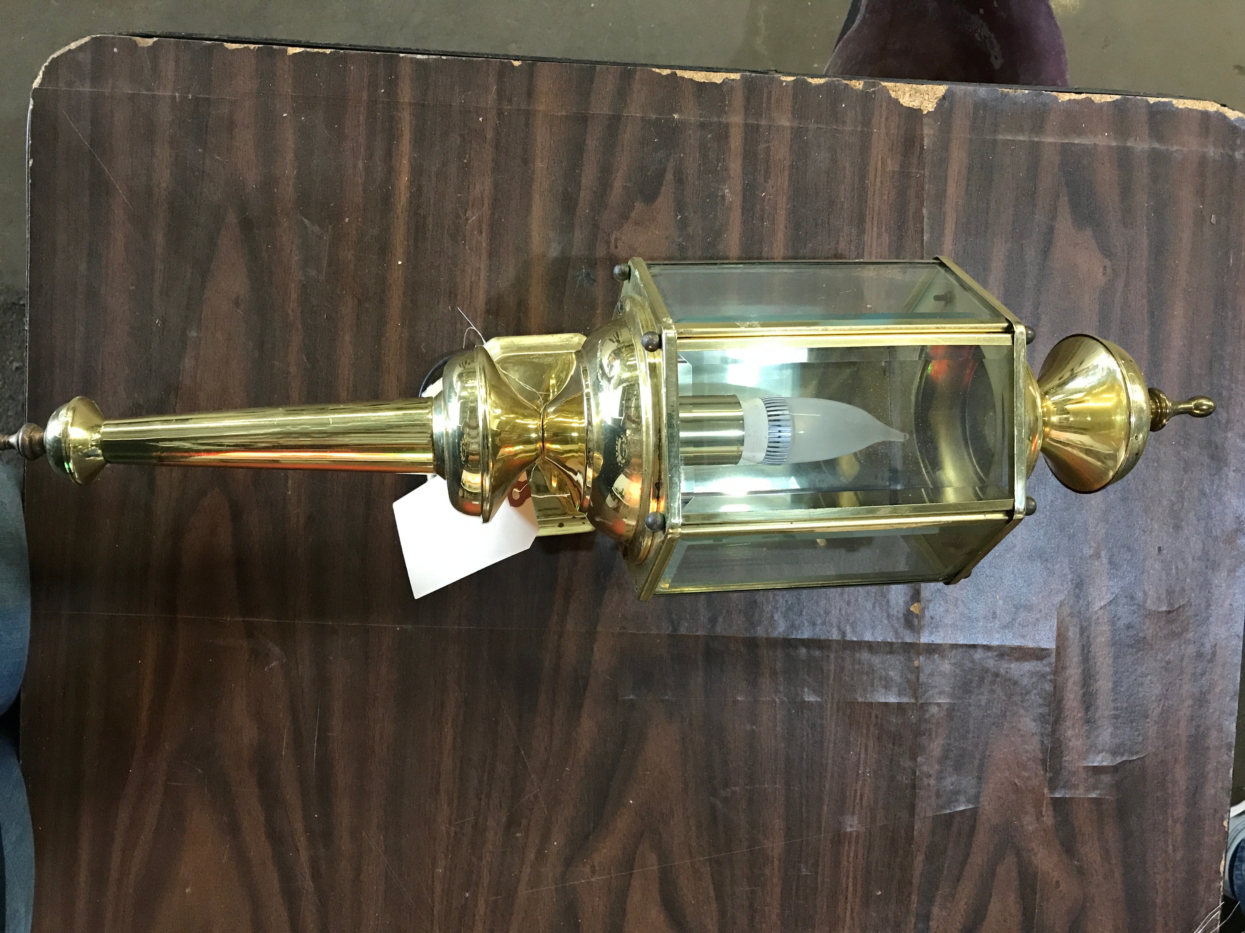 Hexagonal Brass Carriage Light