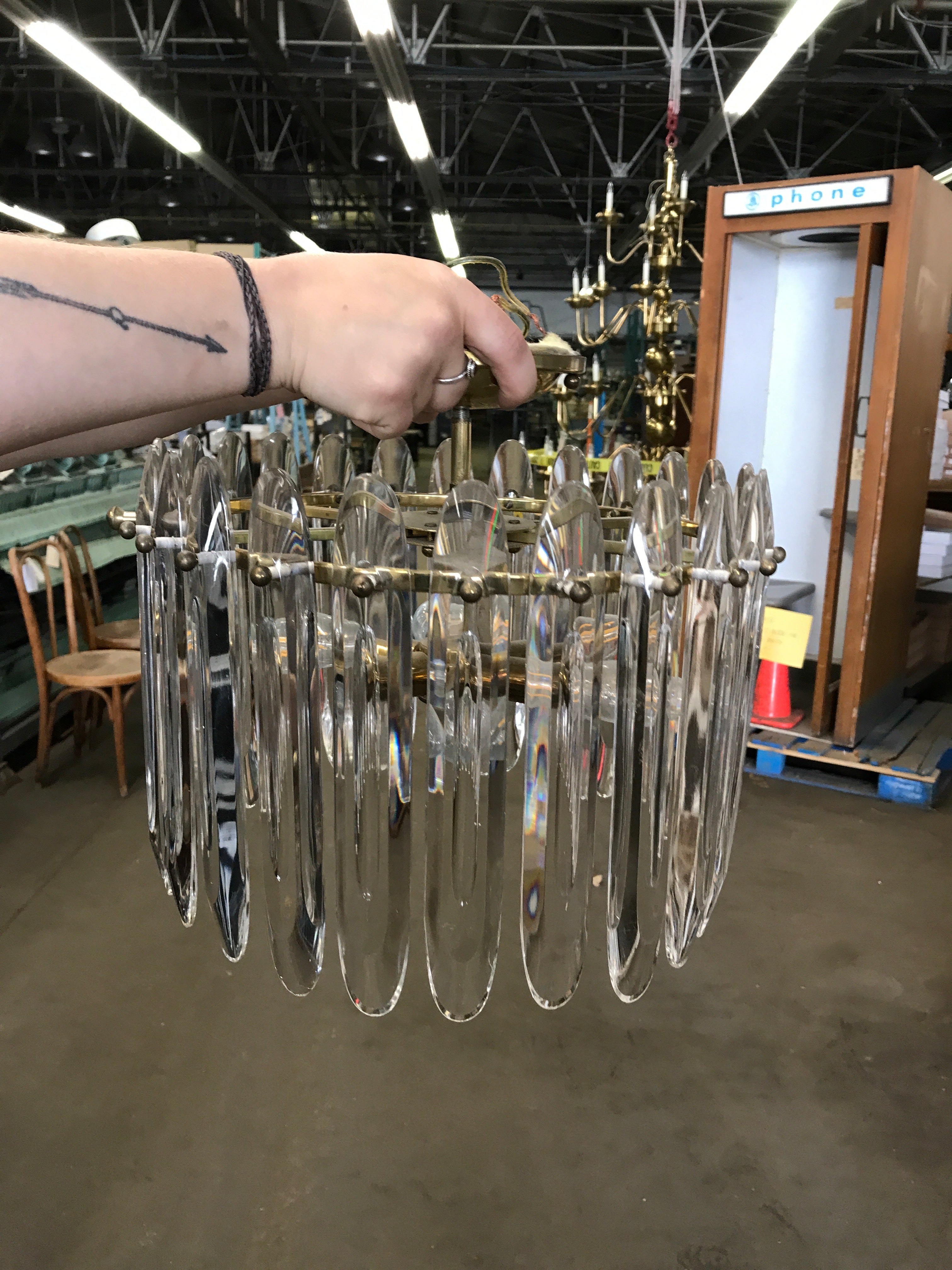 Circular Chandelier with Fingerling Crystals