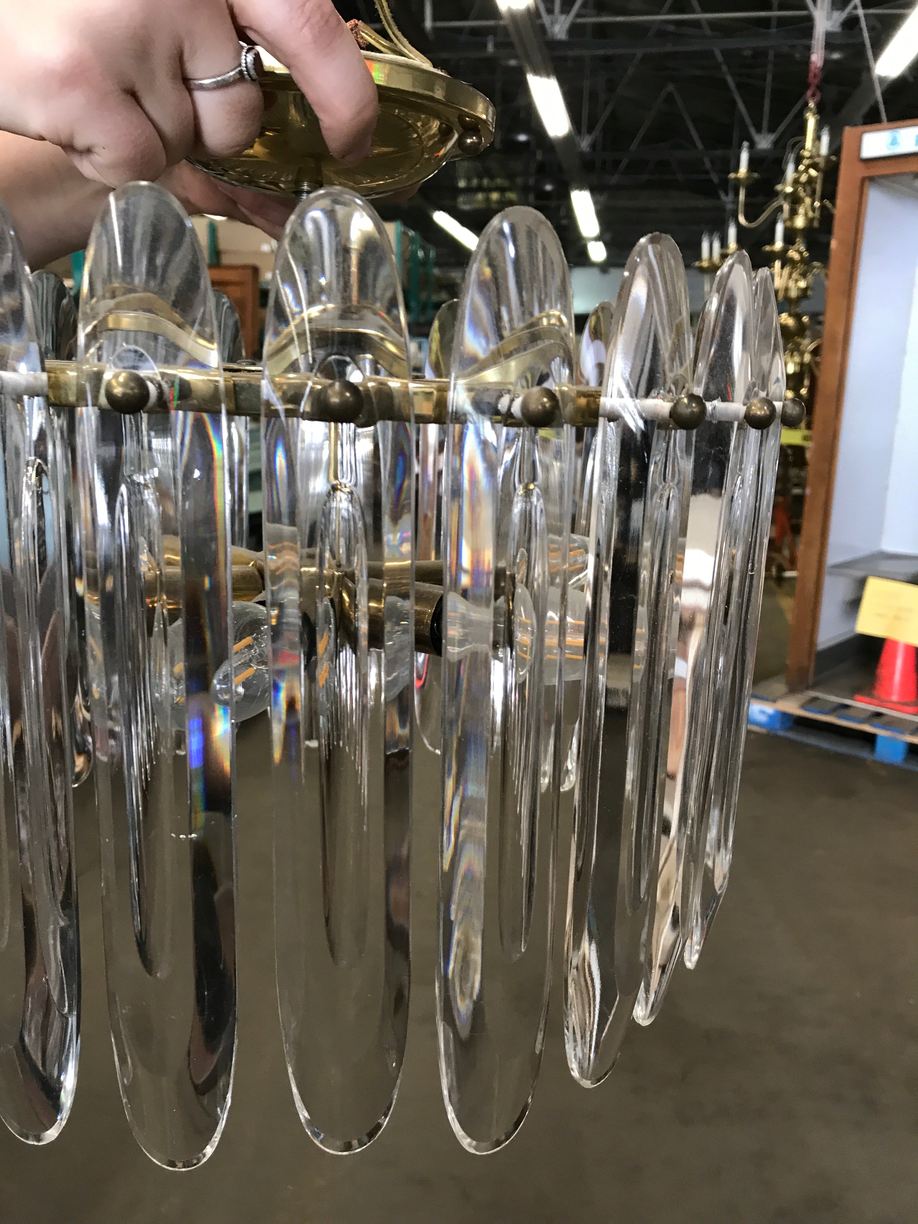 Circular Chandelier with Fingerling Crystals