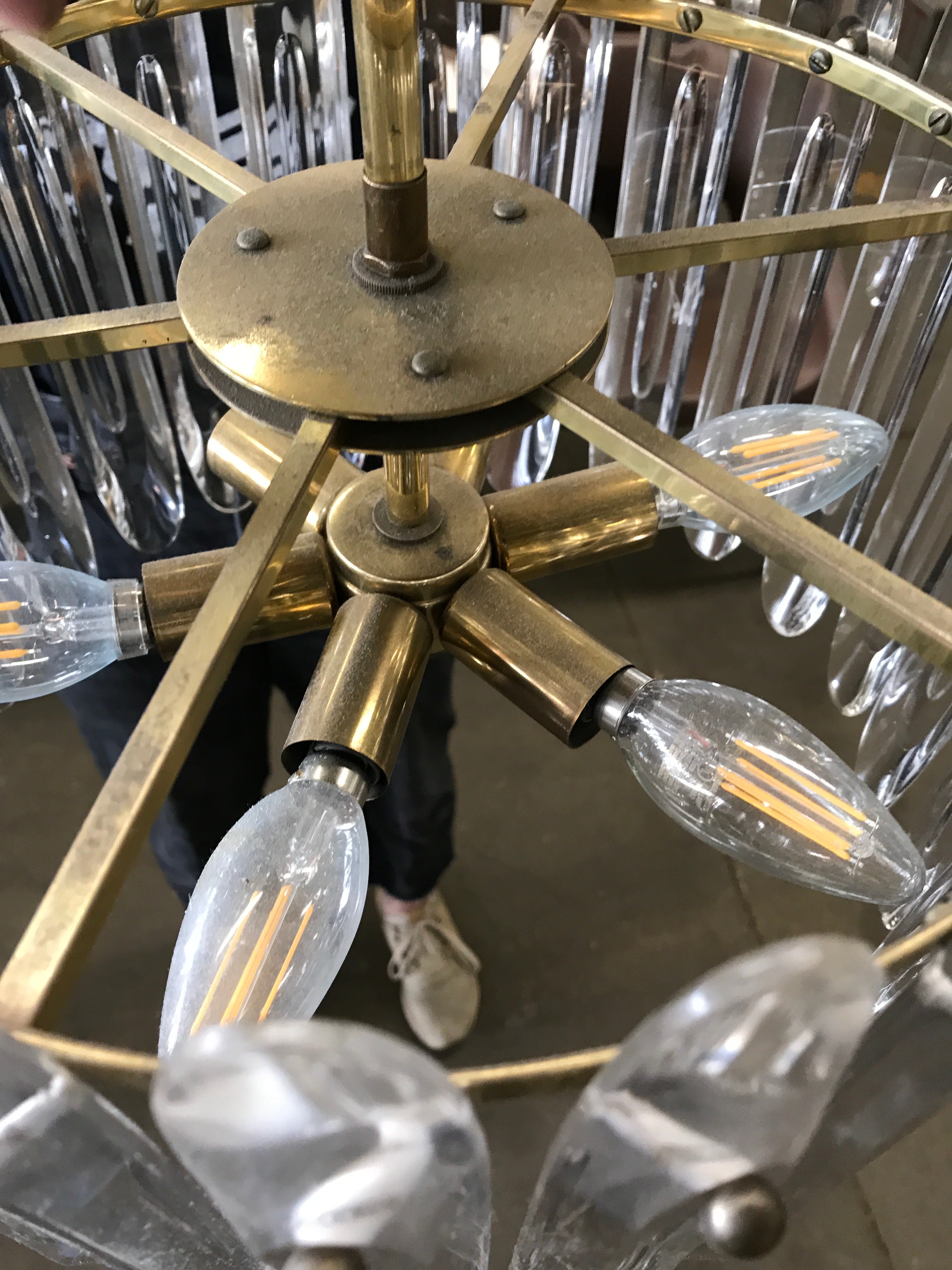 Circular Chandelier with Fingerling Crystals
