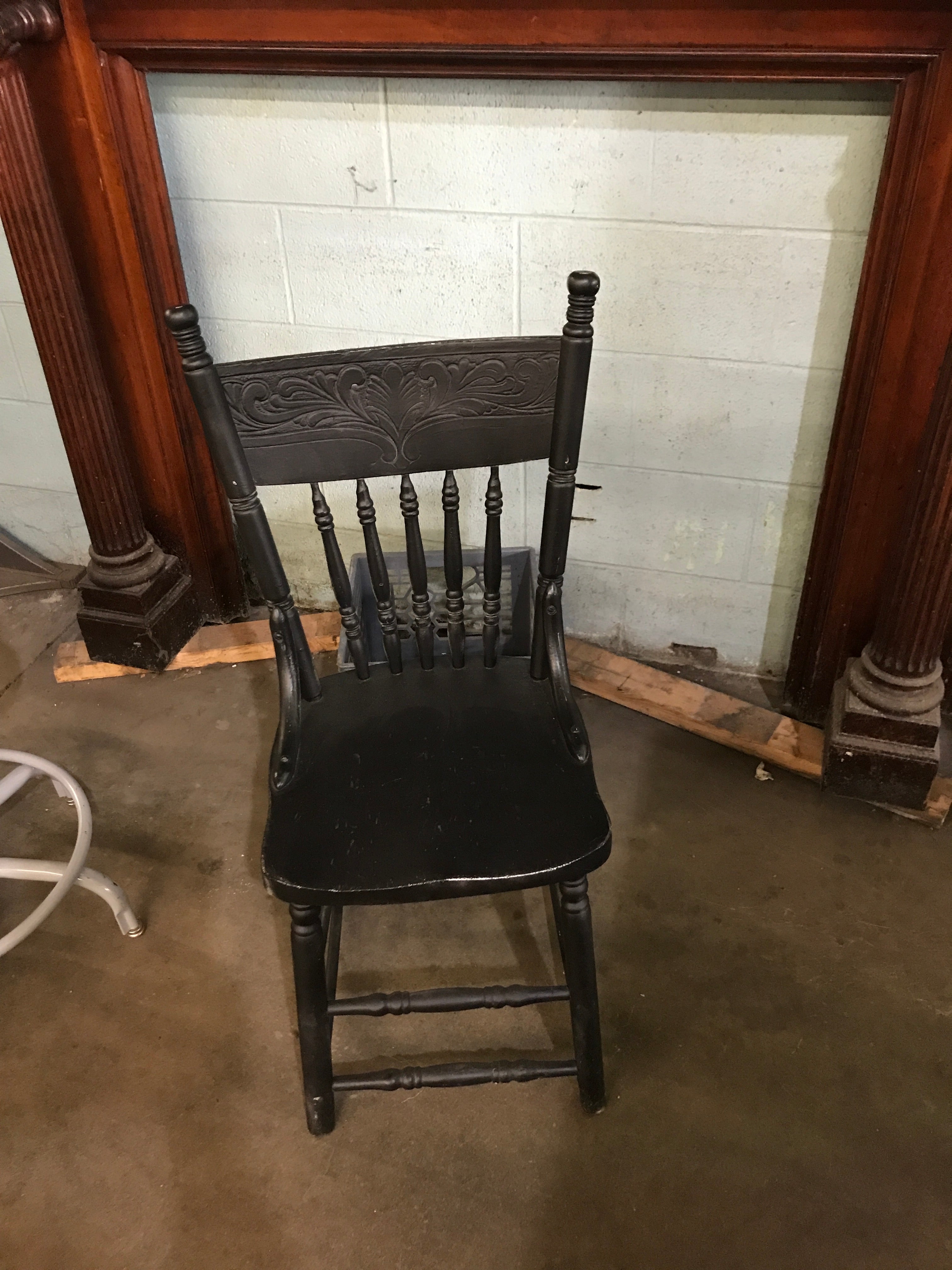 Carved Black Vintage Chair