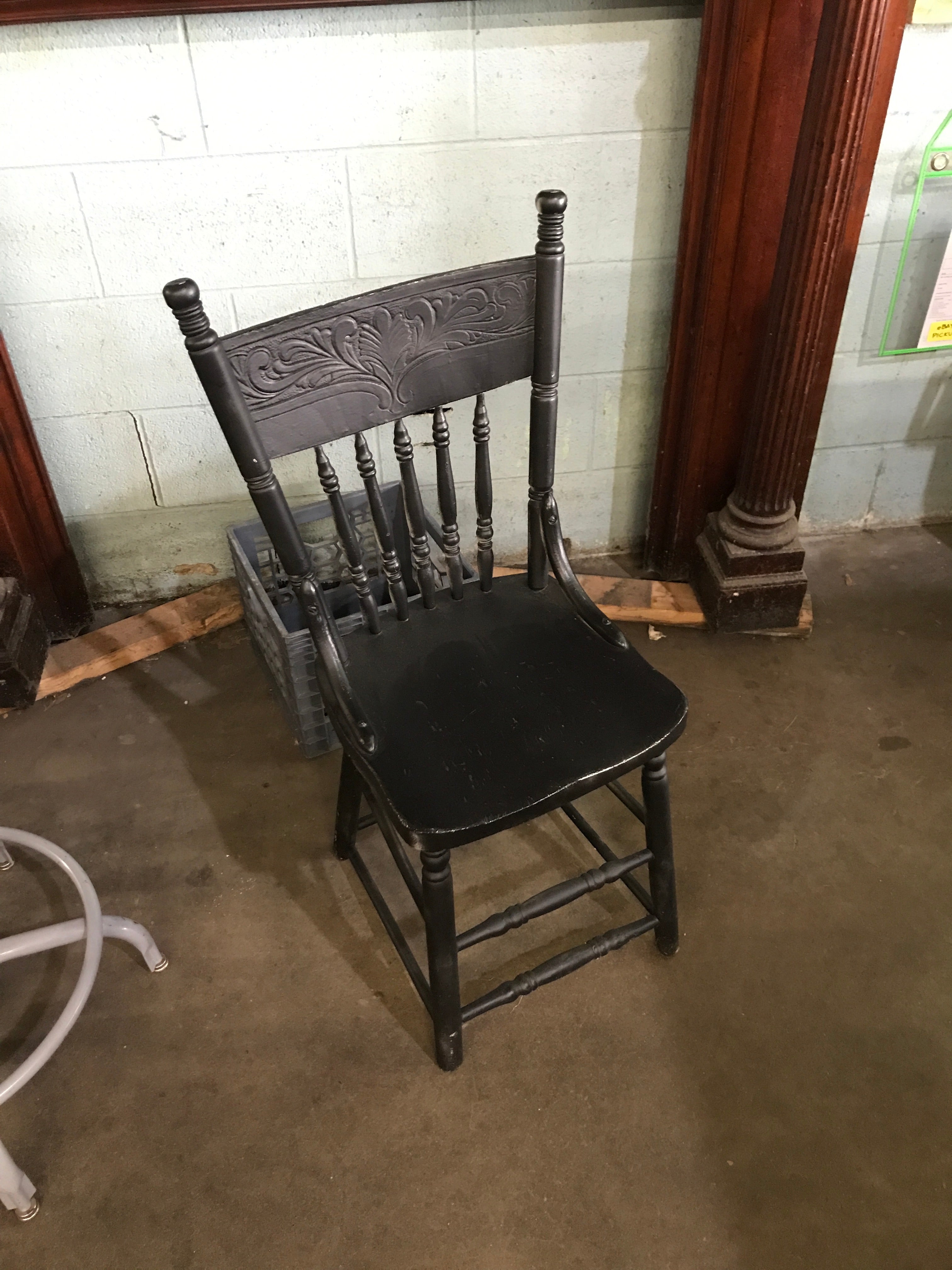 Carved Black Vintage Chair