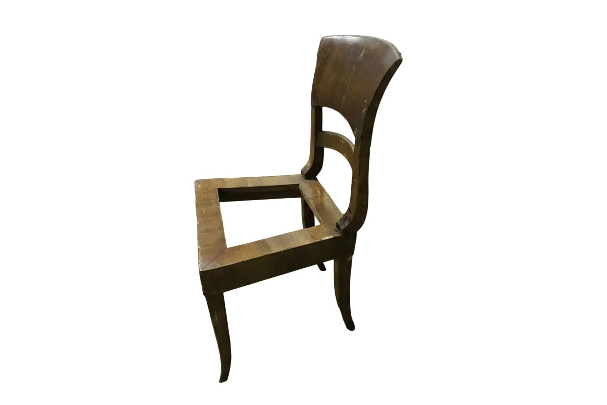 Vintage Curved Back Wood Dining Chair – Frame Only