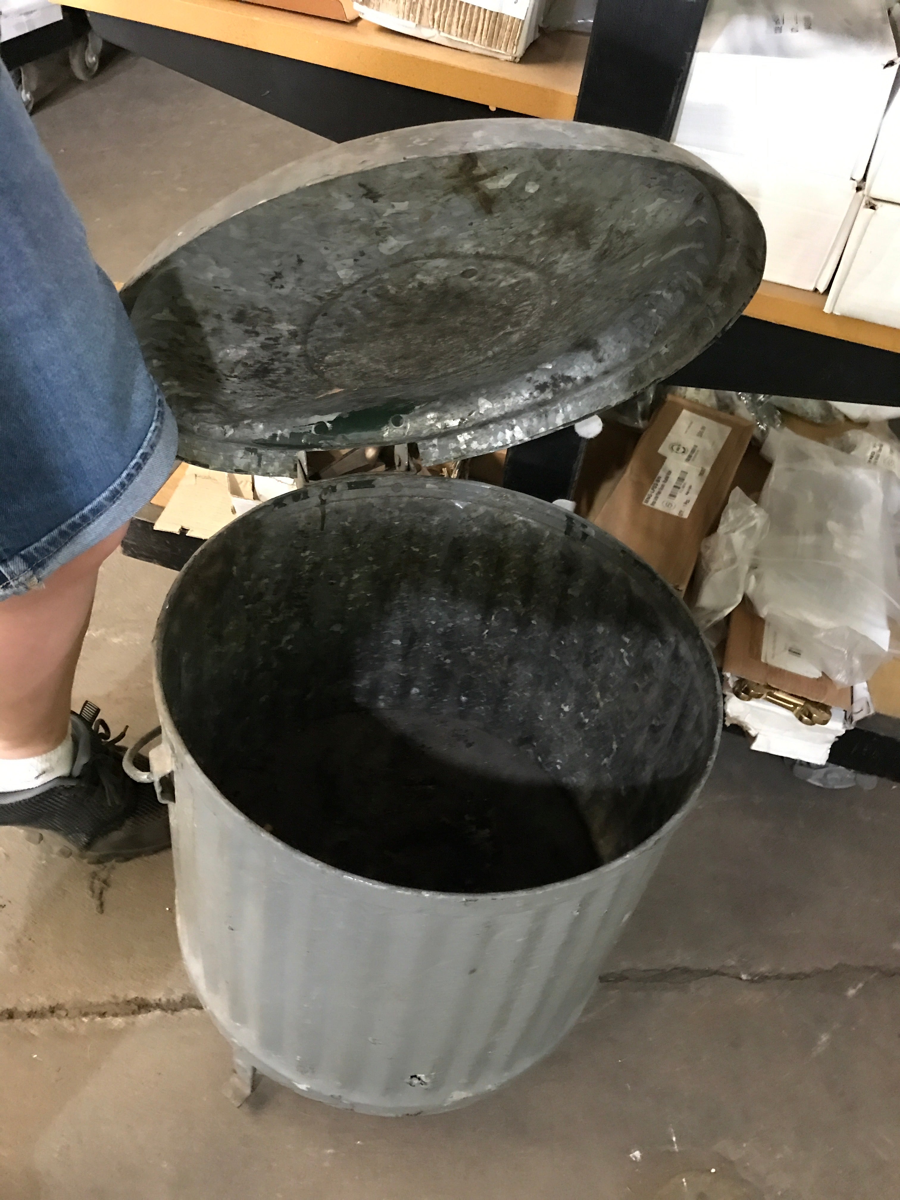Vintage Metal Trash Can
