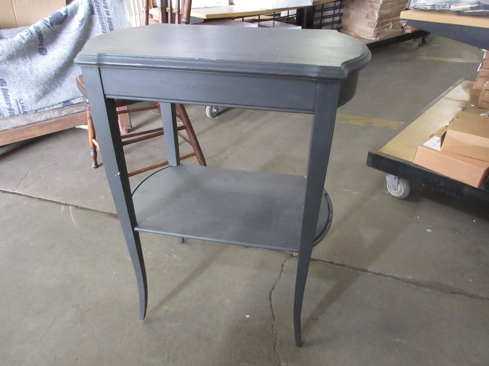 Wood Side Table with Lower Shelf