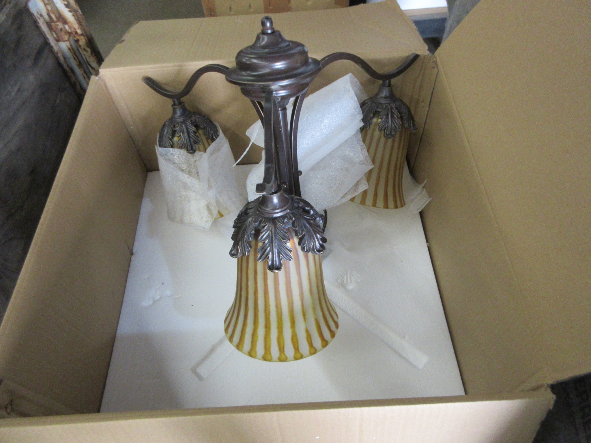 Pendant Light- 3 Lite with Glass Shades