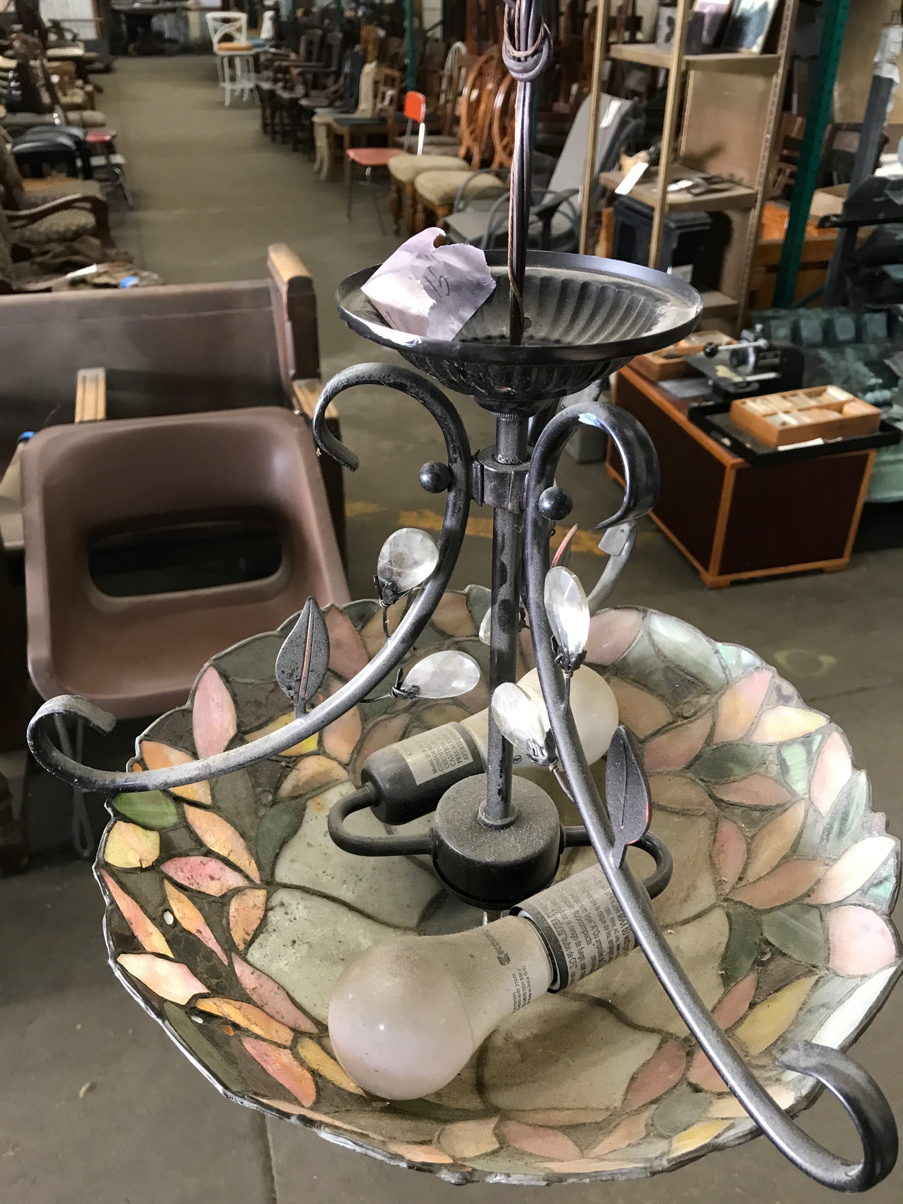 Petite Multicolored Stained Glass Fixture