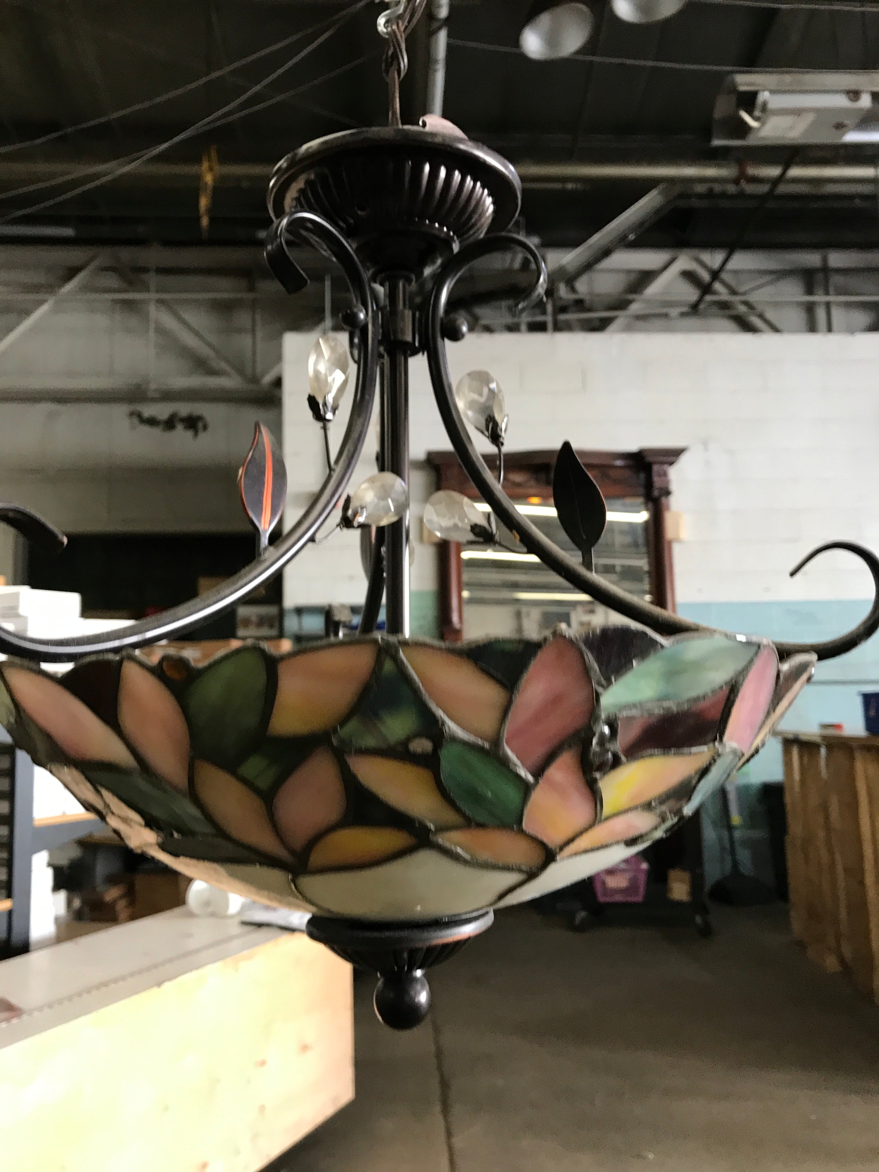 Petite Multicolored Stained Glass Fixture