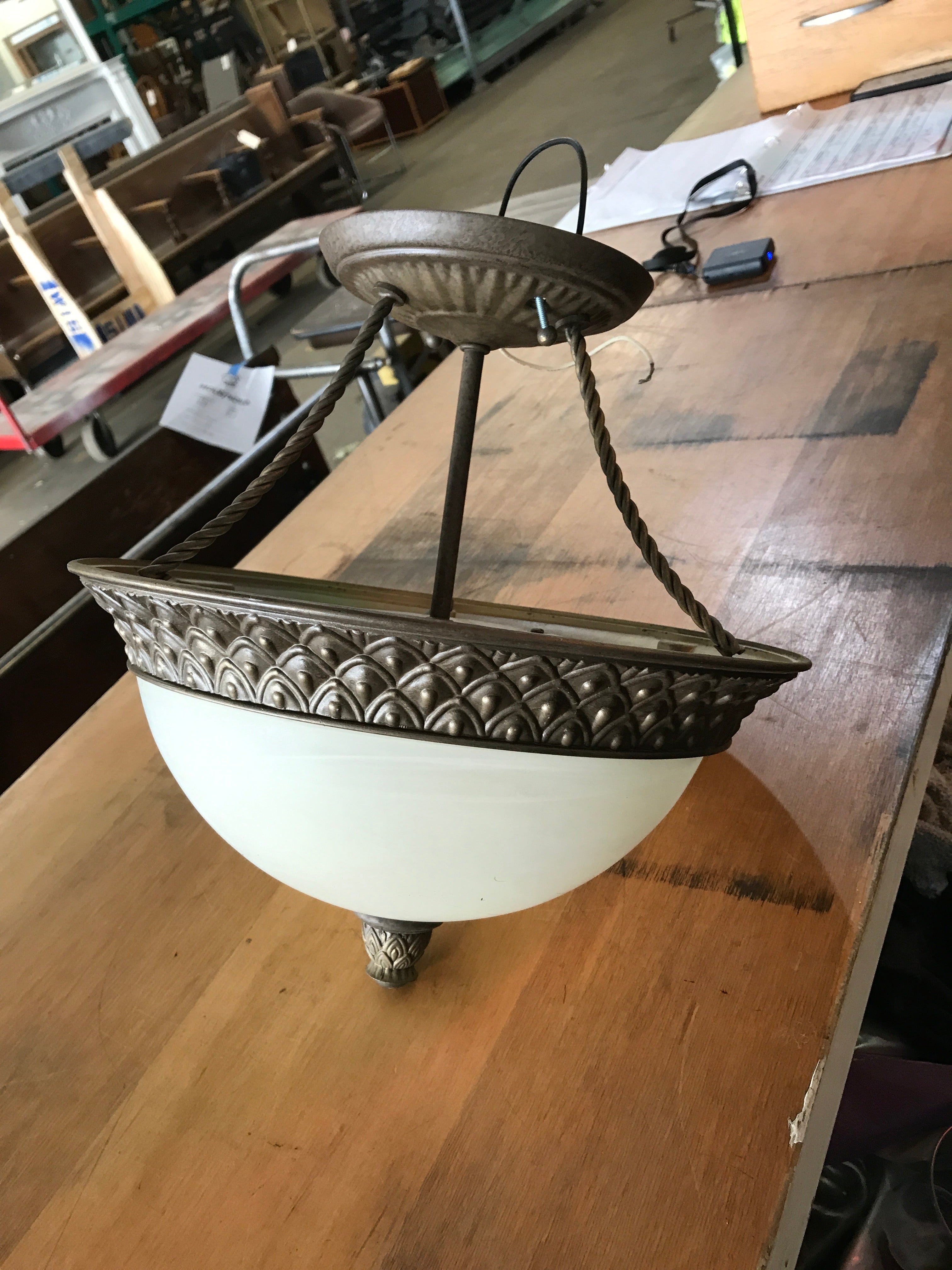 Ceiling Mount Light Fixture with Glass Shade