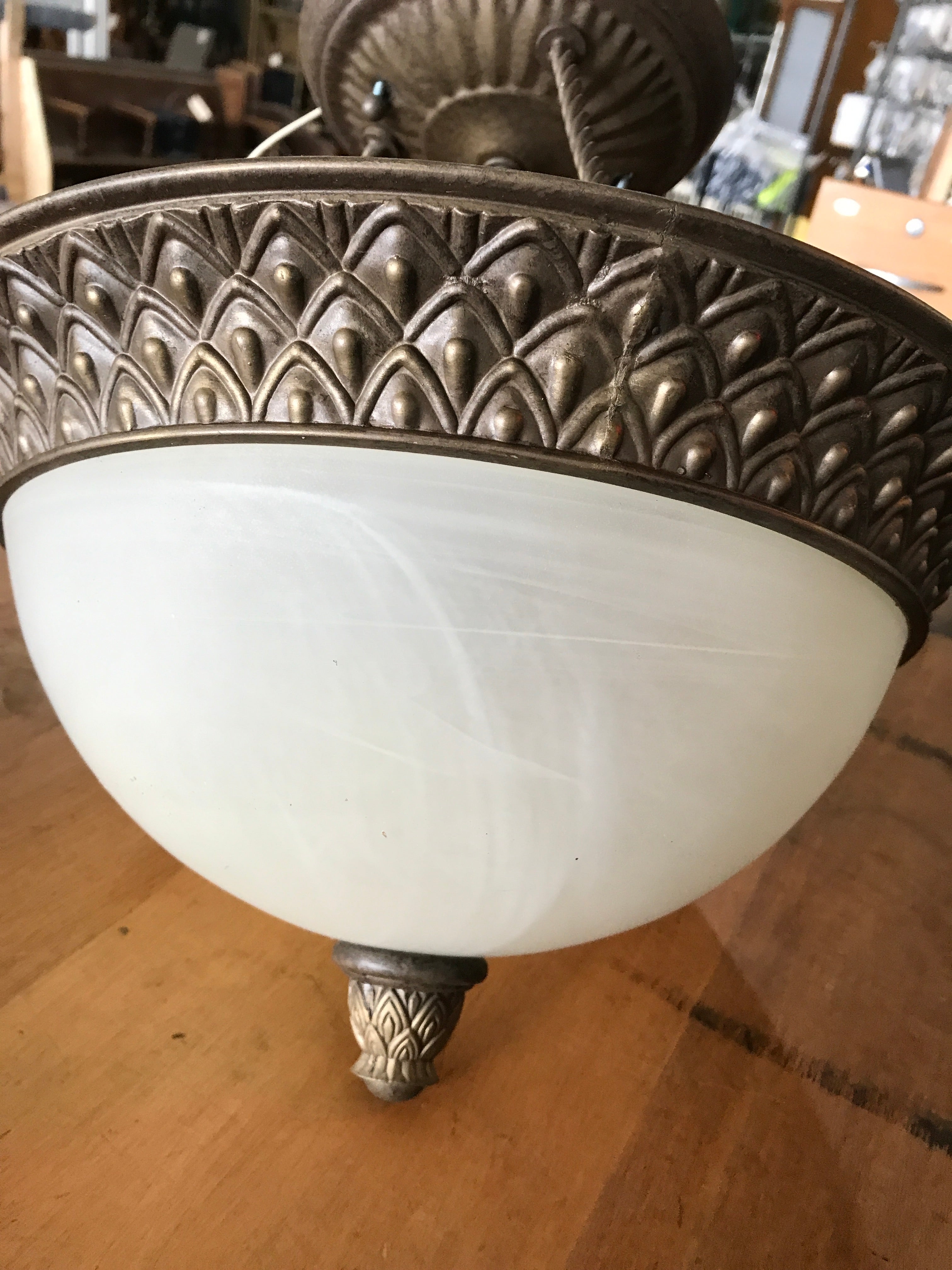 Ceiling Mount Light Fixture with Glass Shade