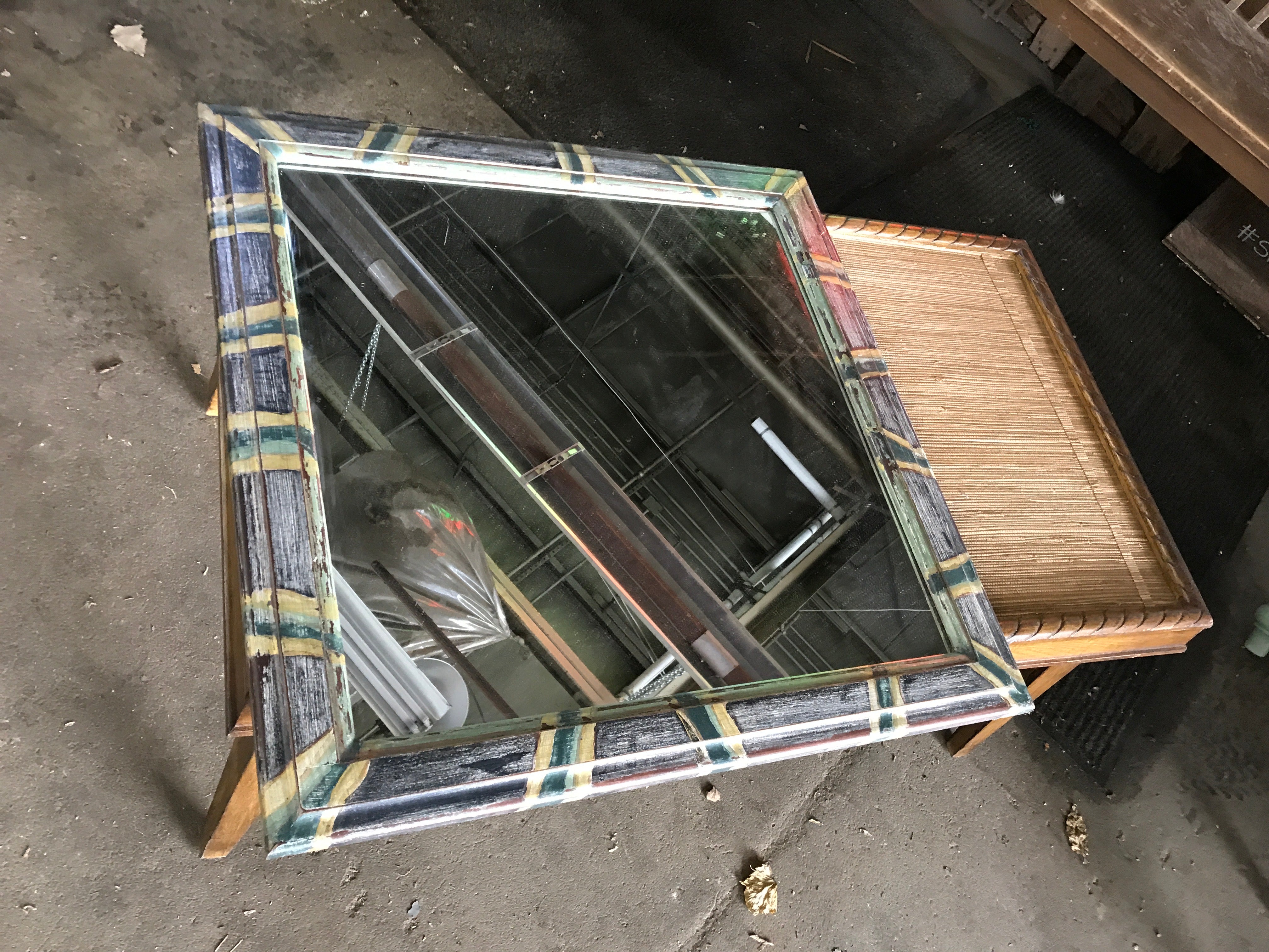 Framed mirror - painted