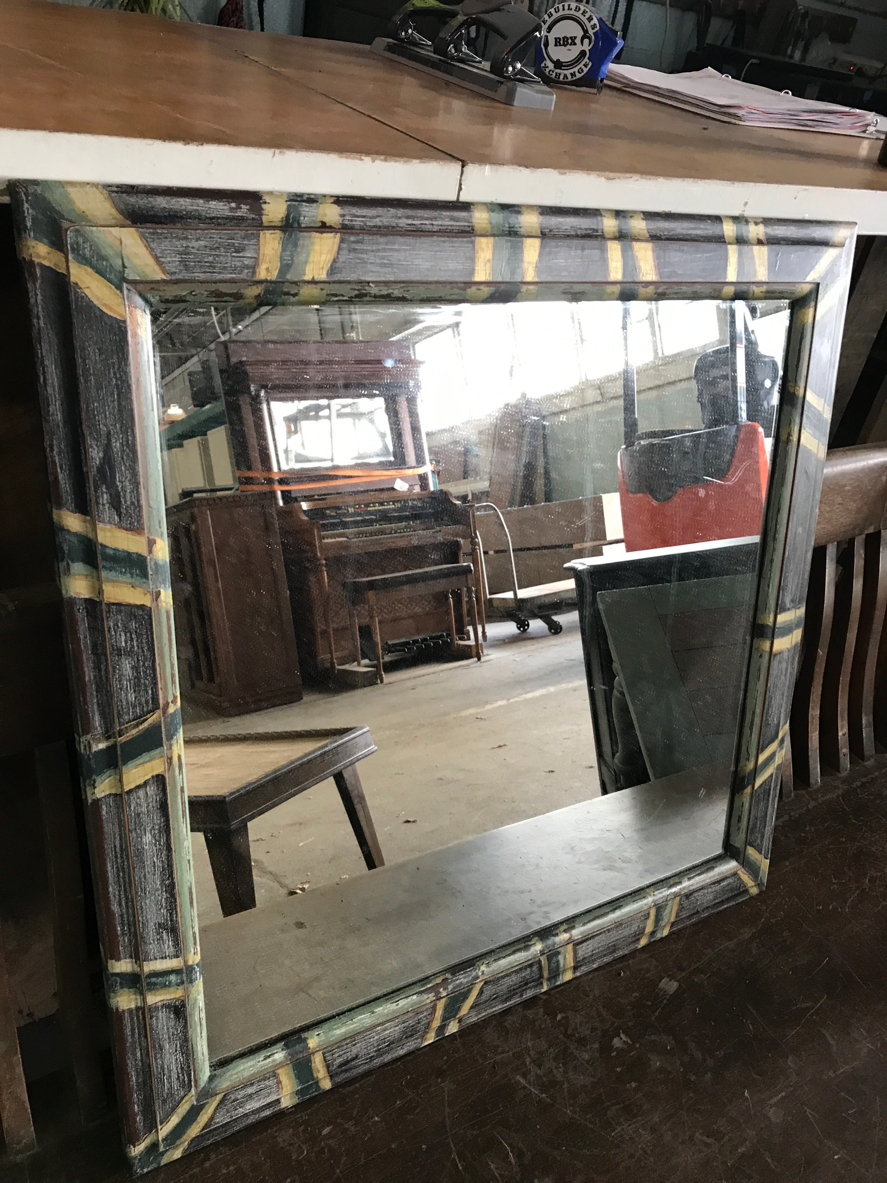 Framed mirror - painted