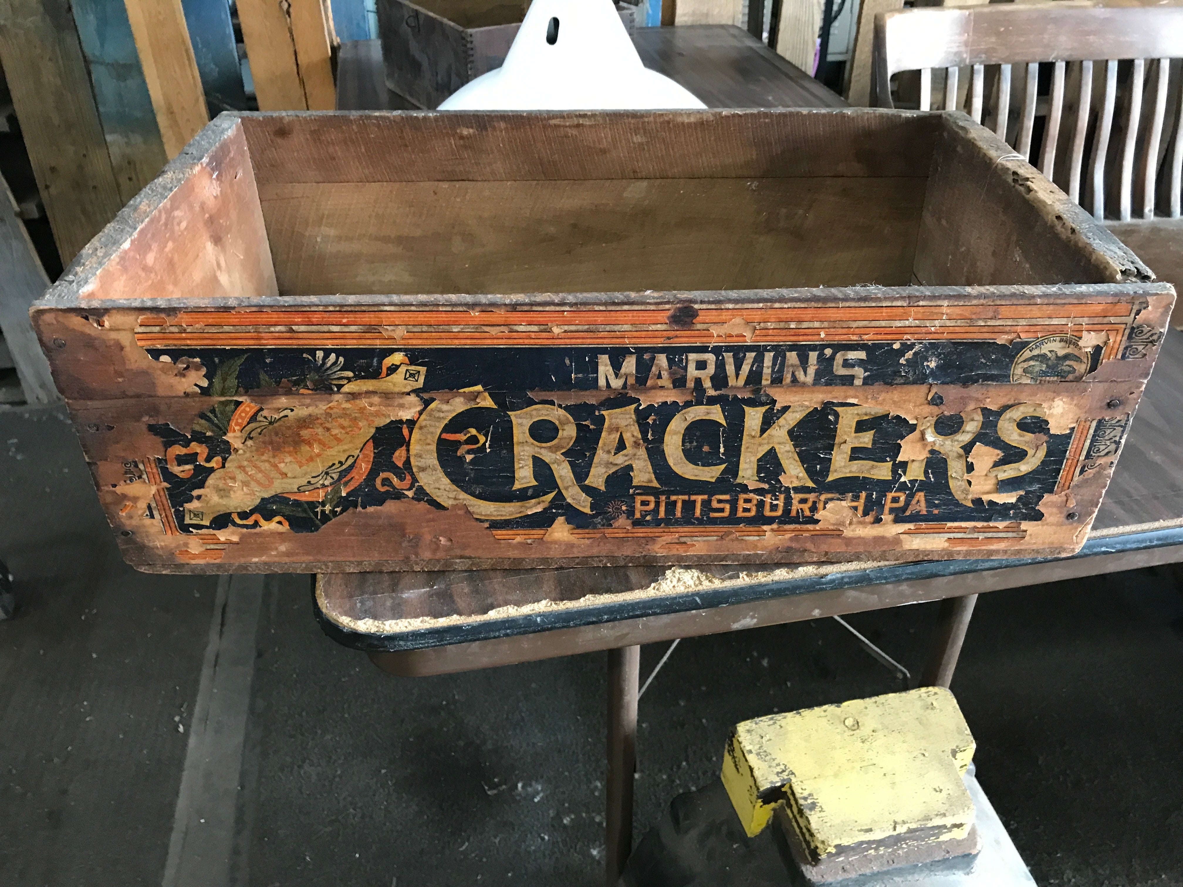 Vintage Wood Crate - Marvin's Crackers