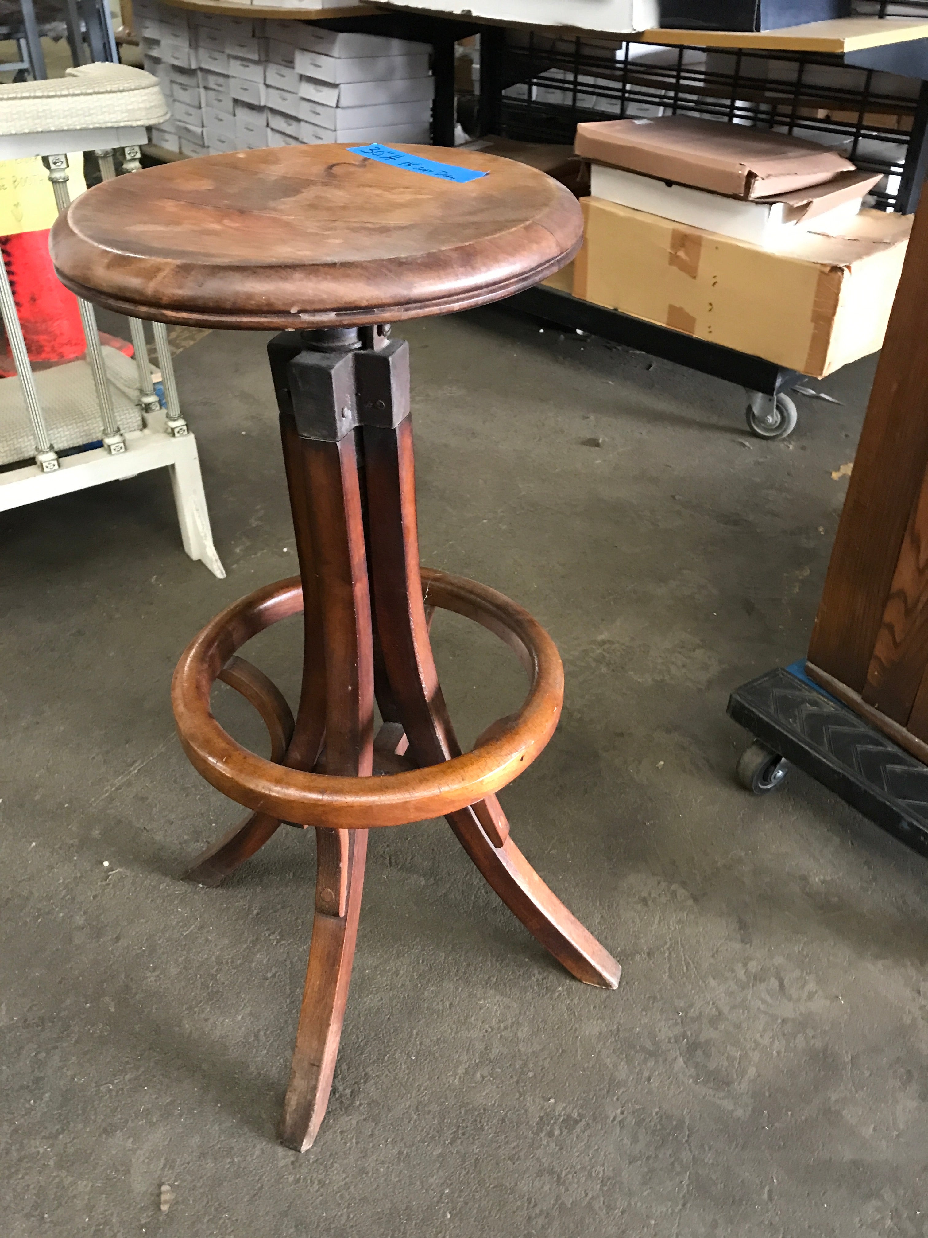 Vintage Wood Drafting Stool