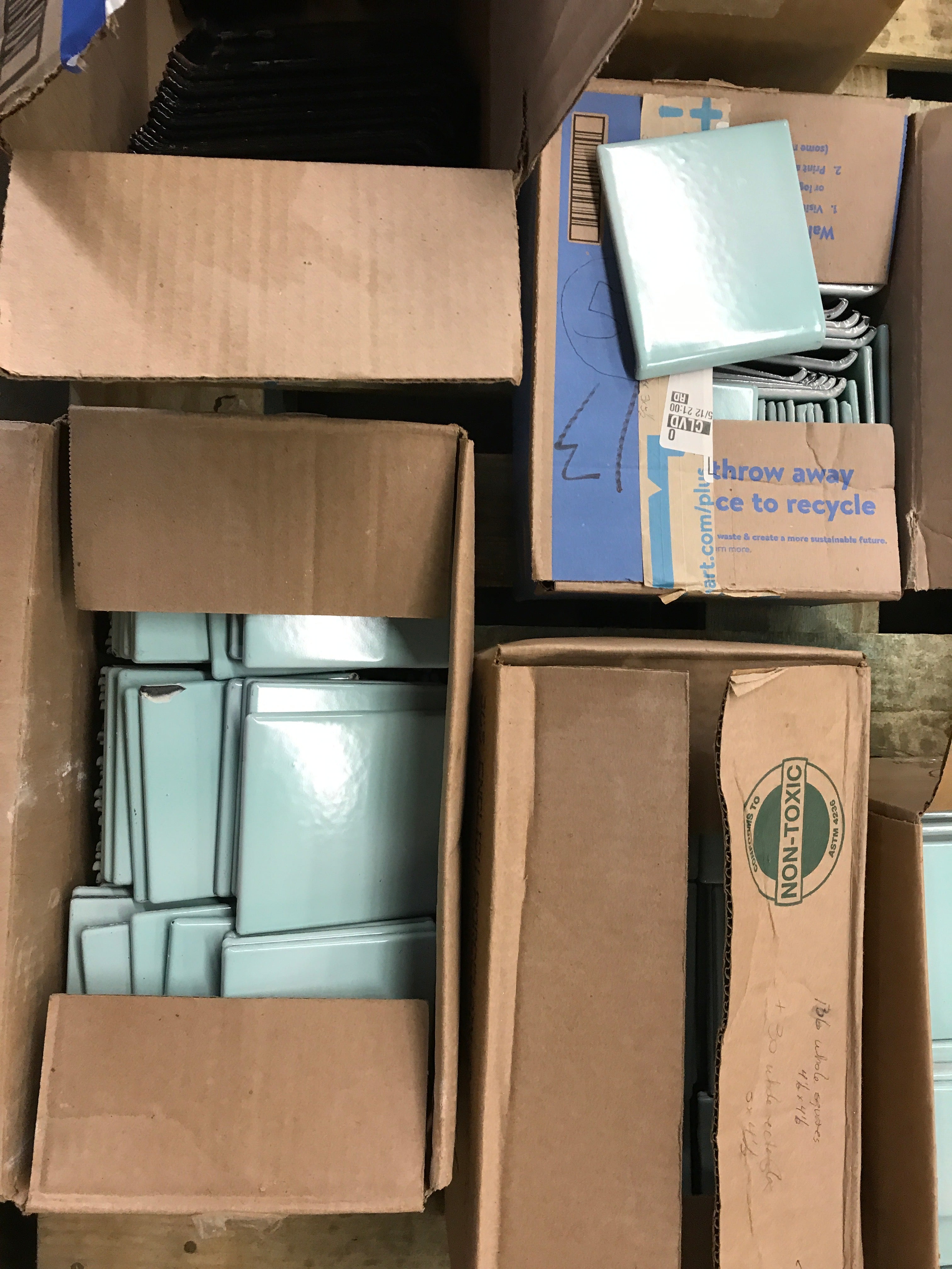 Lot of Vintage Metal Tile Green and Black
