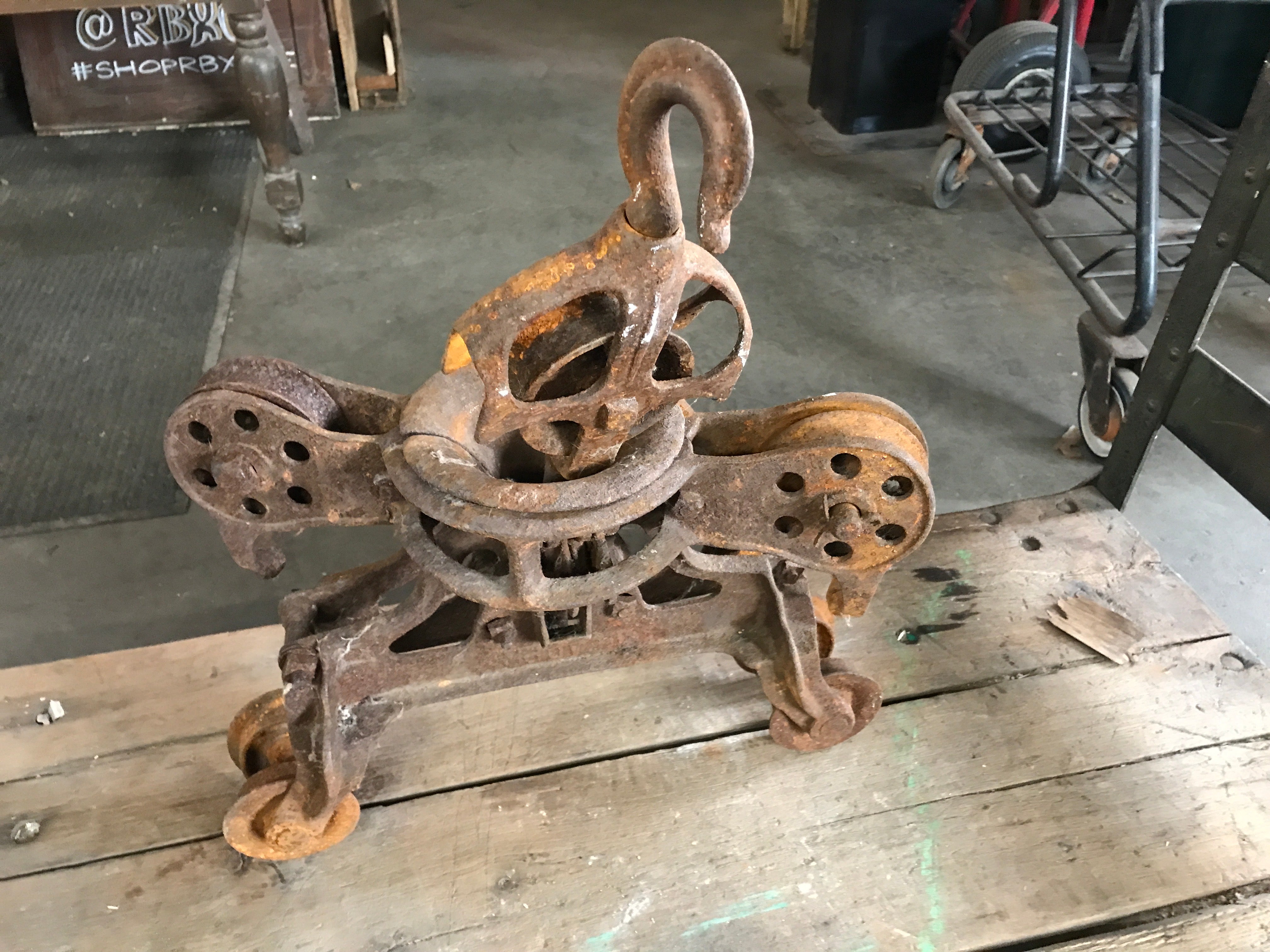 Vintage Cast Iron Hay Trolley